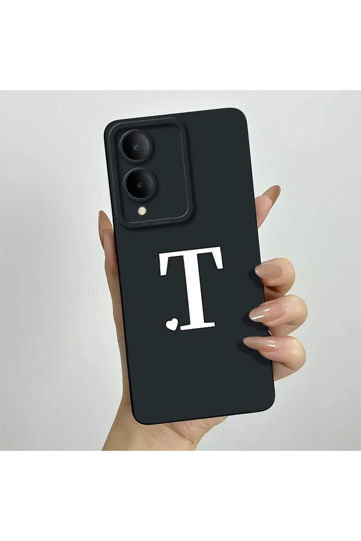 Rotaks Vivo Y17S Uyumlu Harfli Taç Baskılı Kişiye Özel Silikon Telefon Kılıfı - T