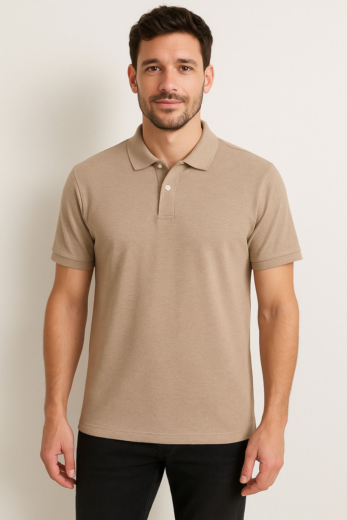 LeiraGYM Bej Renk Erkek Tişört - Casual & Smart Kombinler İçin