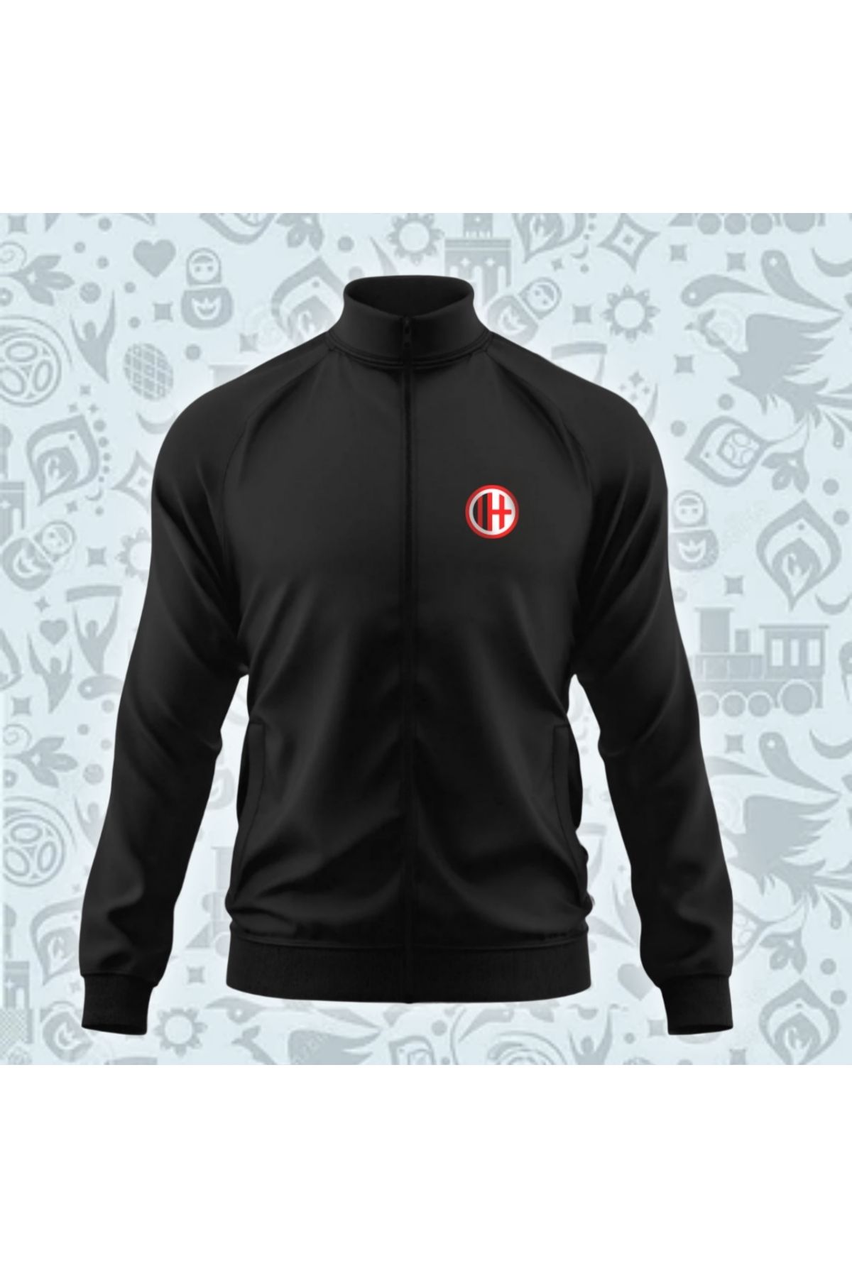 SARI UNİSEX MILANO RED ALTERNATIF LOGO DETAYLI DALGIÇ KUMAŞ EŞOFMAN ÜSTÜ