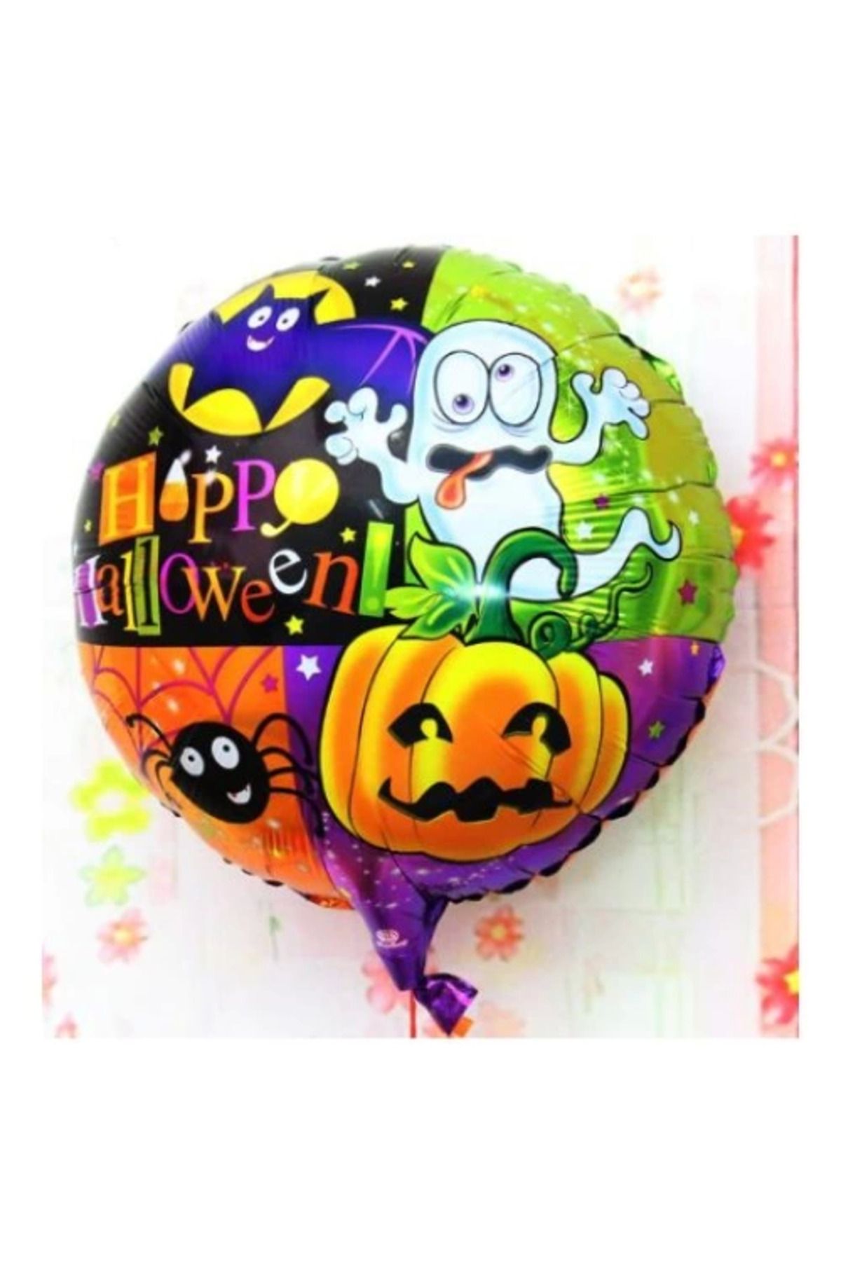 feifei Halloween Örümcekli Kabaklı Folyo Balon 18 Inç