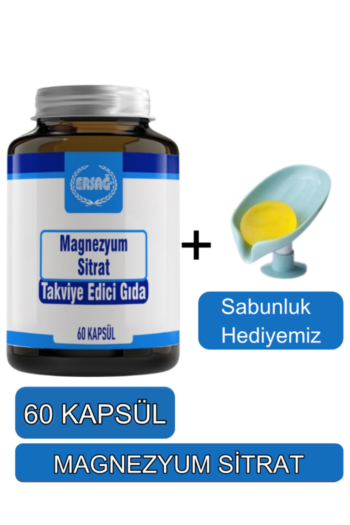 Ersağ Magnezyum Sitrat Takviye Edici Gıda - Sabunluk Hediyemiz 2097-39