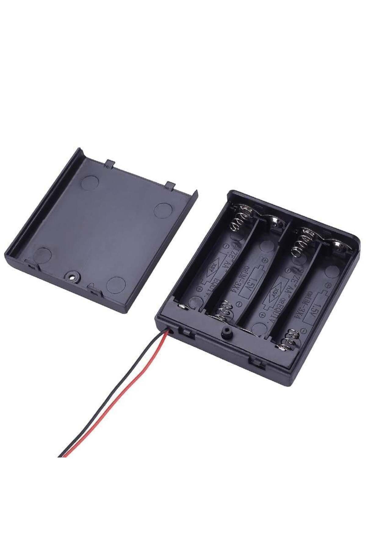 Powermaster 4'Lü AA Kapaklı Switch'li Pil Yuvası (IC-233F)