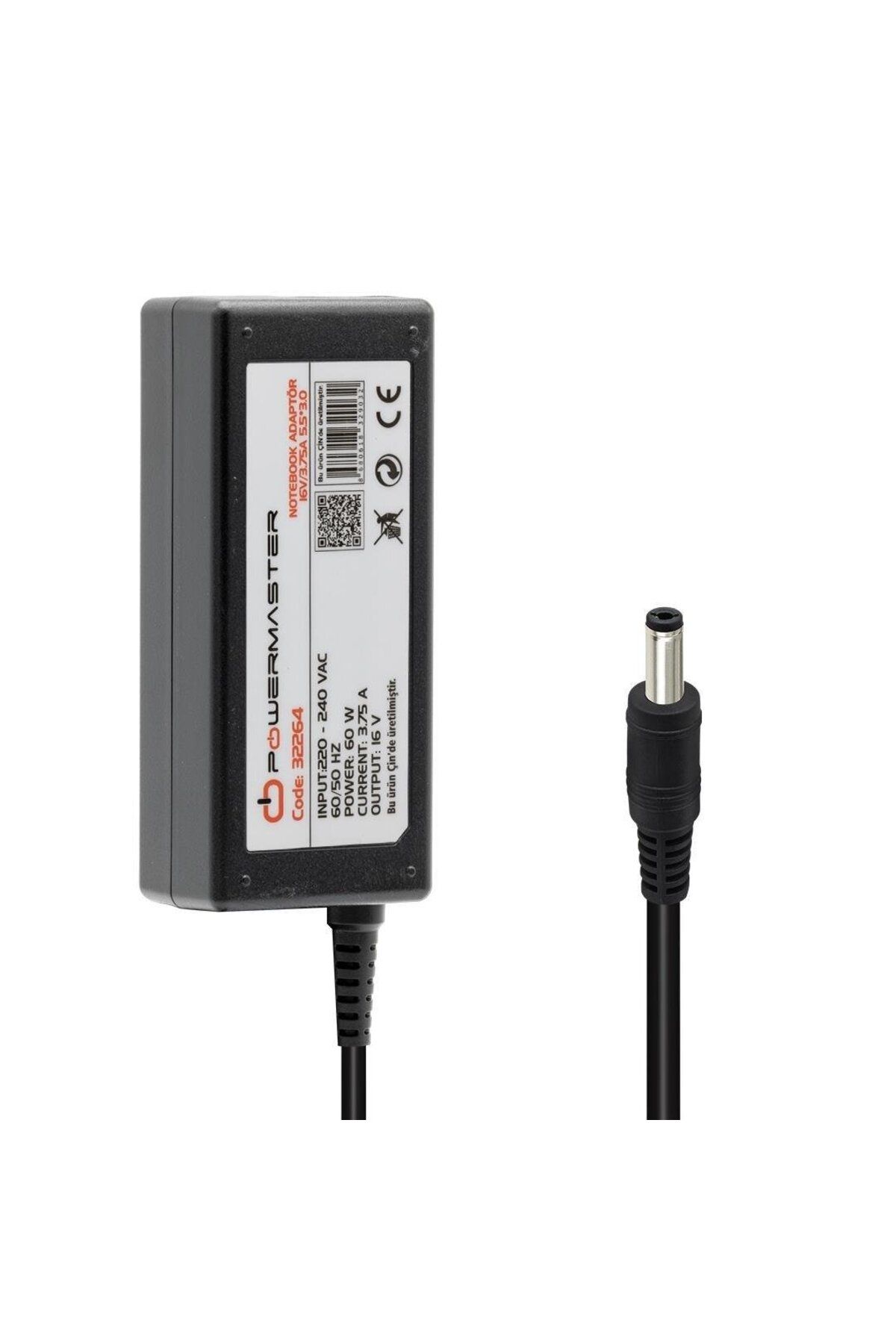 Powermaster PM-32264 16 Volt - 3.75 Amper 5.5*3.0 Mm İğneli Uç Adaptör (Samsung Notebook)