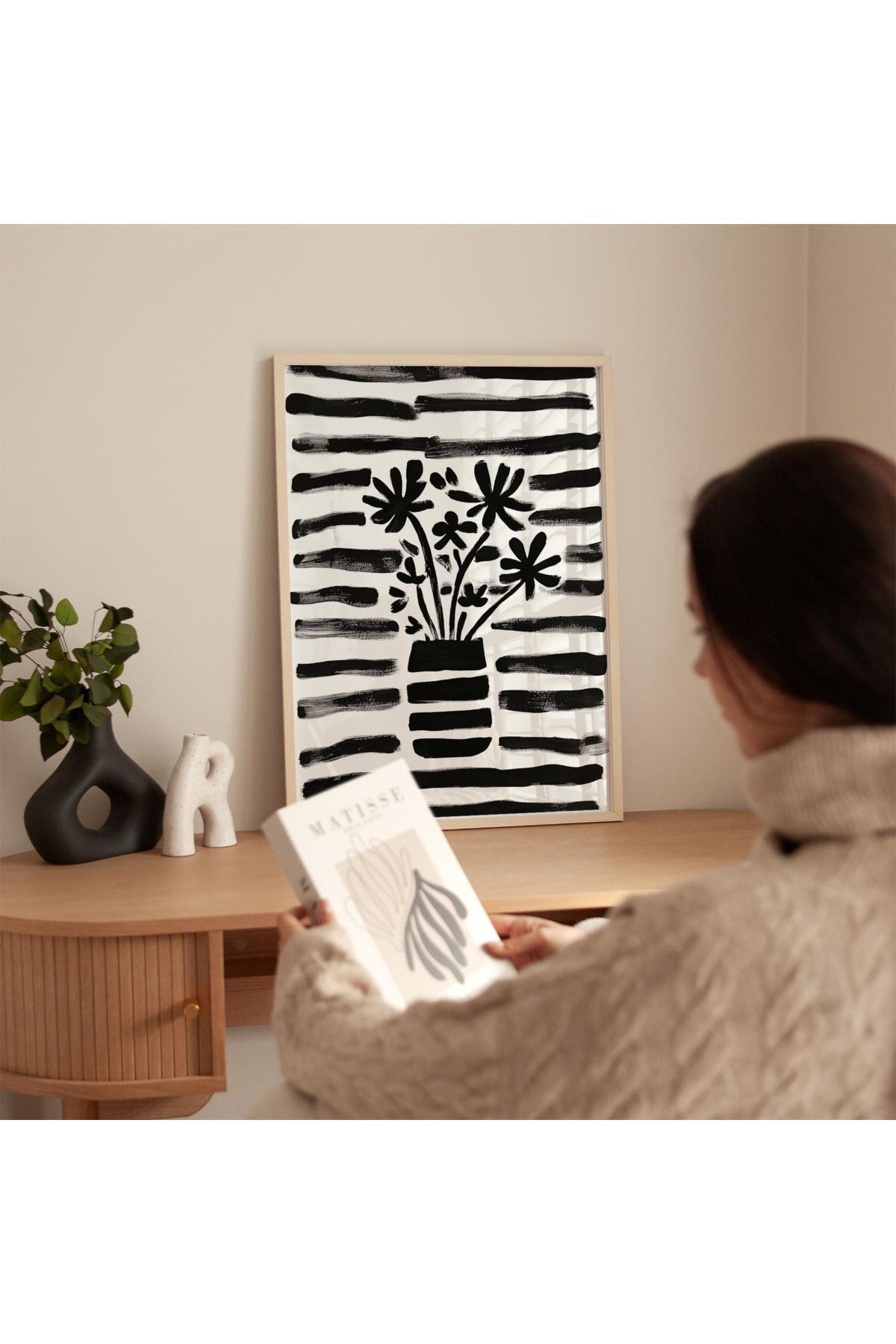 woodhomeworks tek parça salon ofis dekor tablo