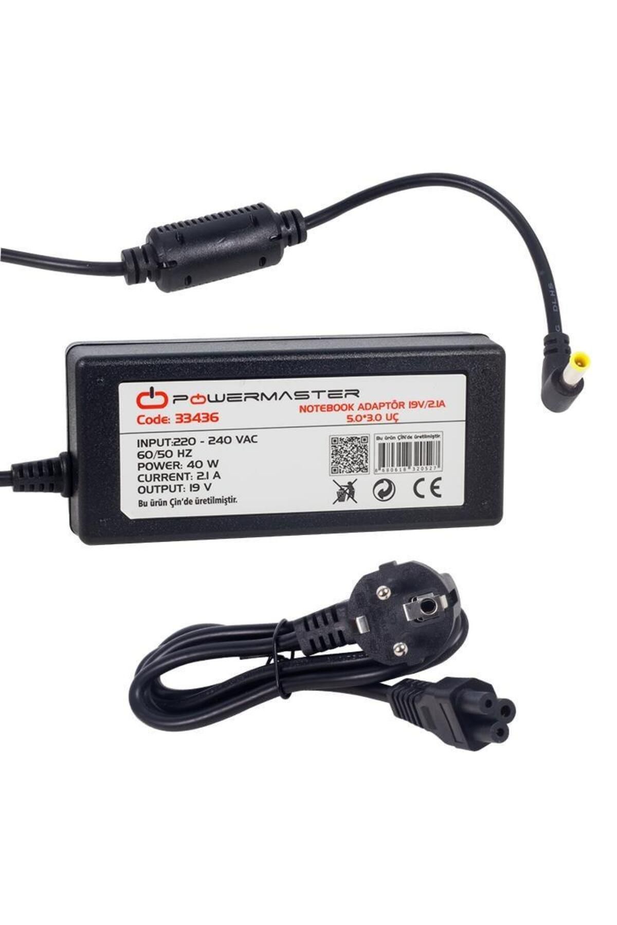 Powermaster PM-33436 19 Volt - 2.1 Amper 5.0*3.0 Mm Uçlu Adaptör (Samsung Notebook)