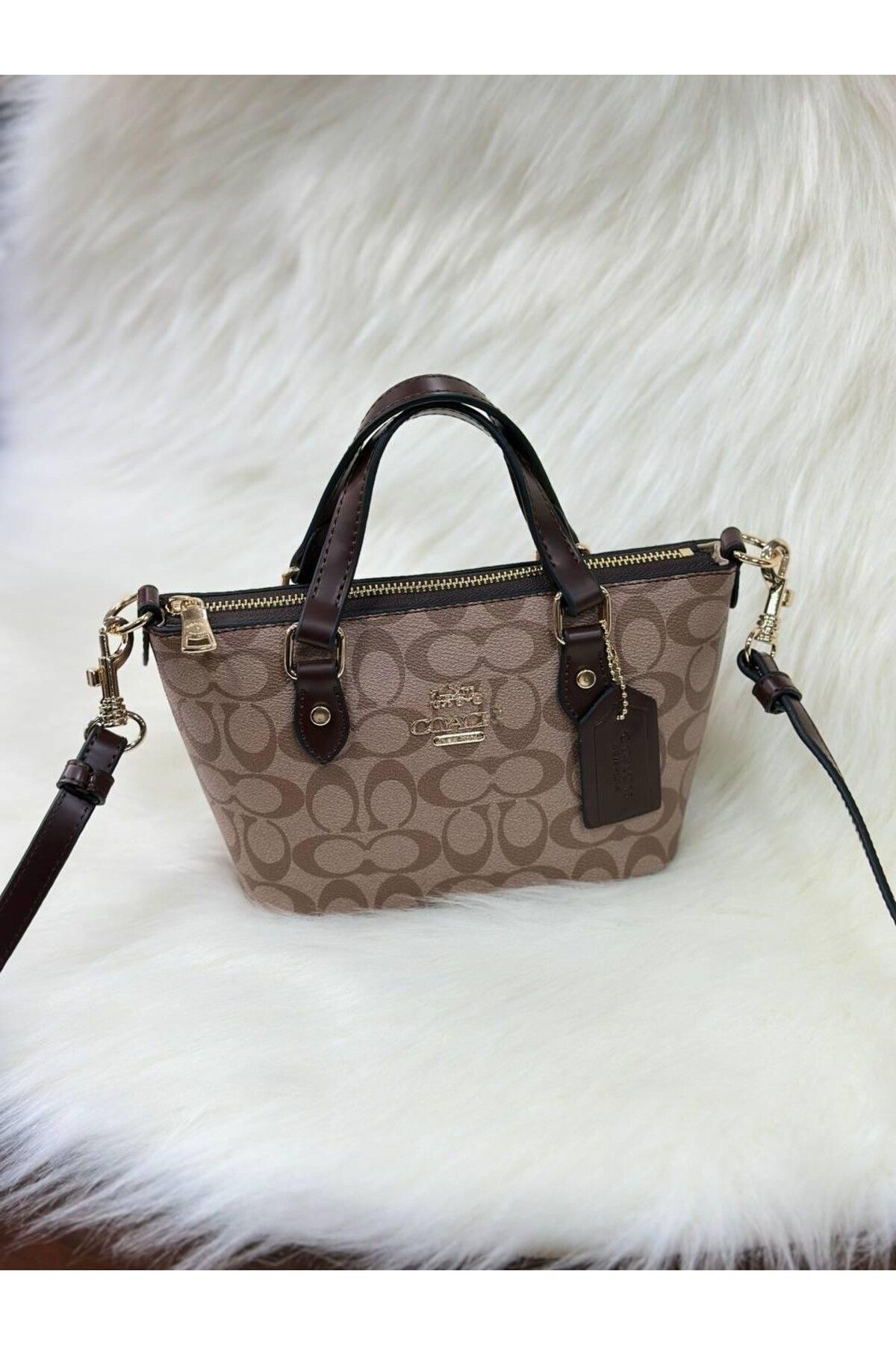 LEAUDER WOMEN KADIN MİNİ BOY GOLD AKSESUARLI ASKILI VE OMUZ ÇANTASI COAC-HH WOMEN BAG