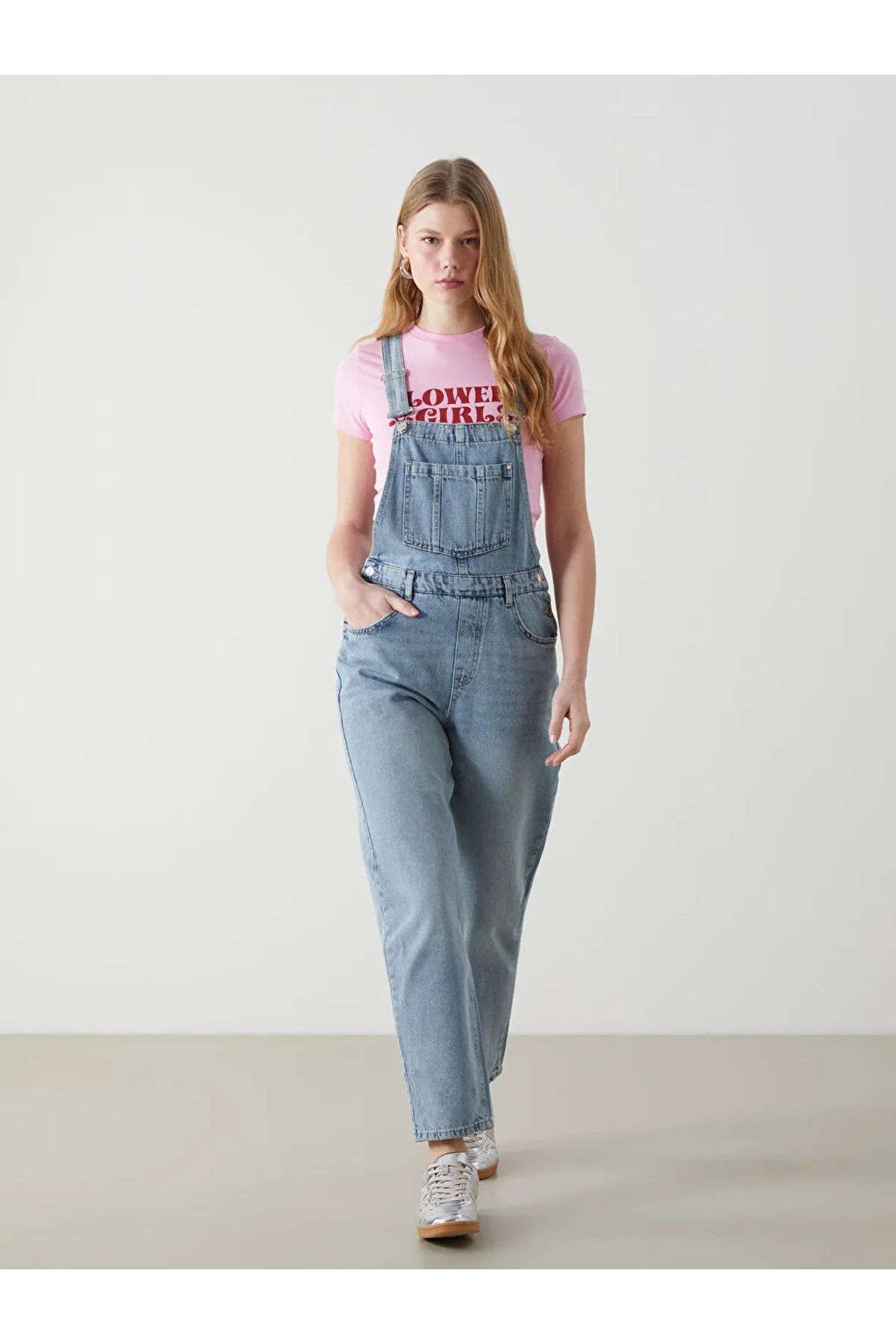 LC Waikiki XSIDE Mavi Kare Yaka Kadın Jean Salopet