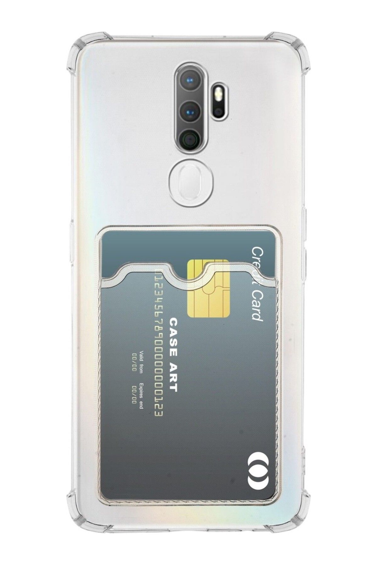 Di Aksesuar Oppo A5 2020 Kartlıklı Şeffaf