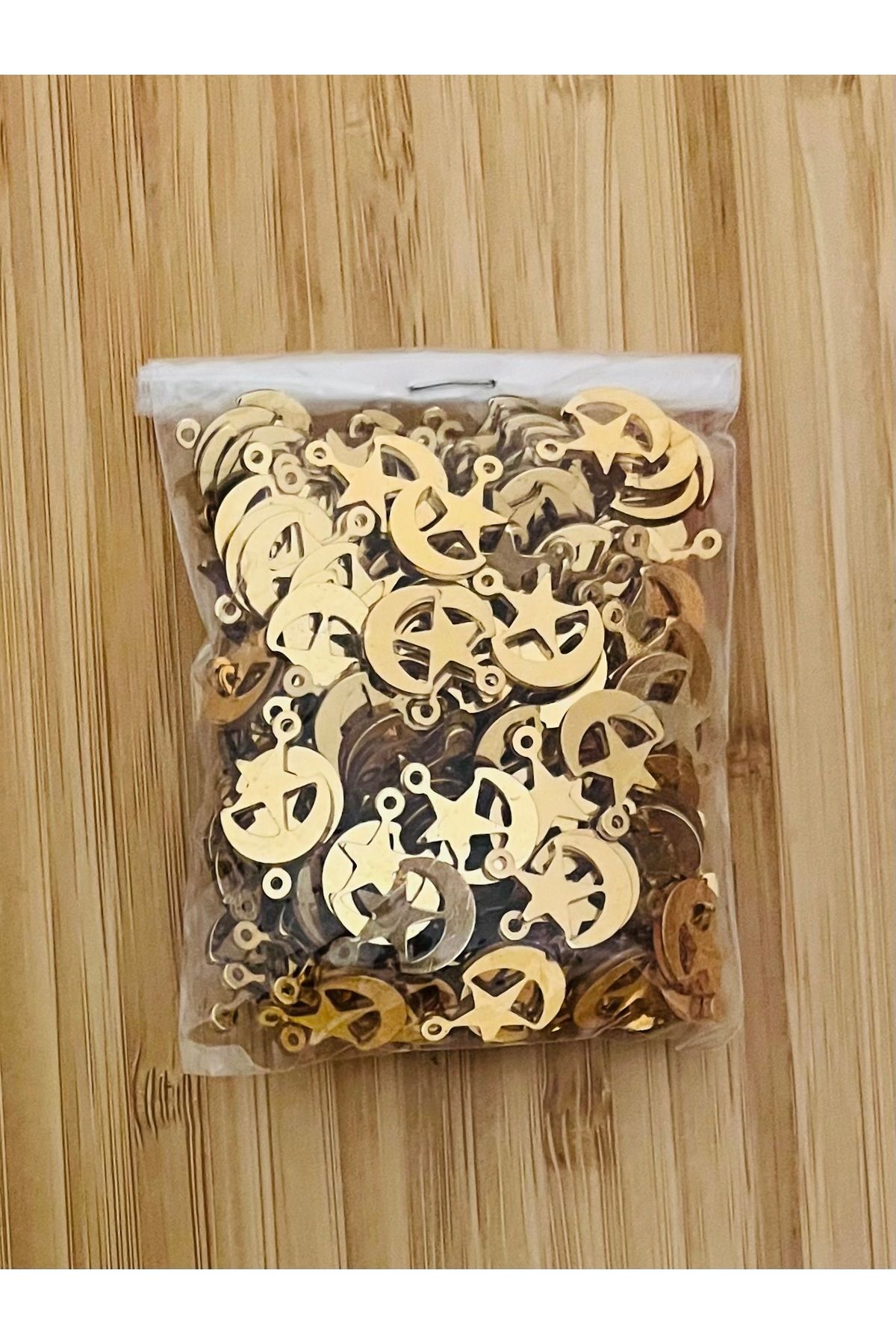 Öztürk çiçekçilik Oya, Abiye, Halhal, Bileklik, Kolye vb. pleksi metalik kaplama (KALIN) plastik el işleme pul.20 gr
