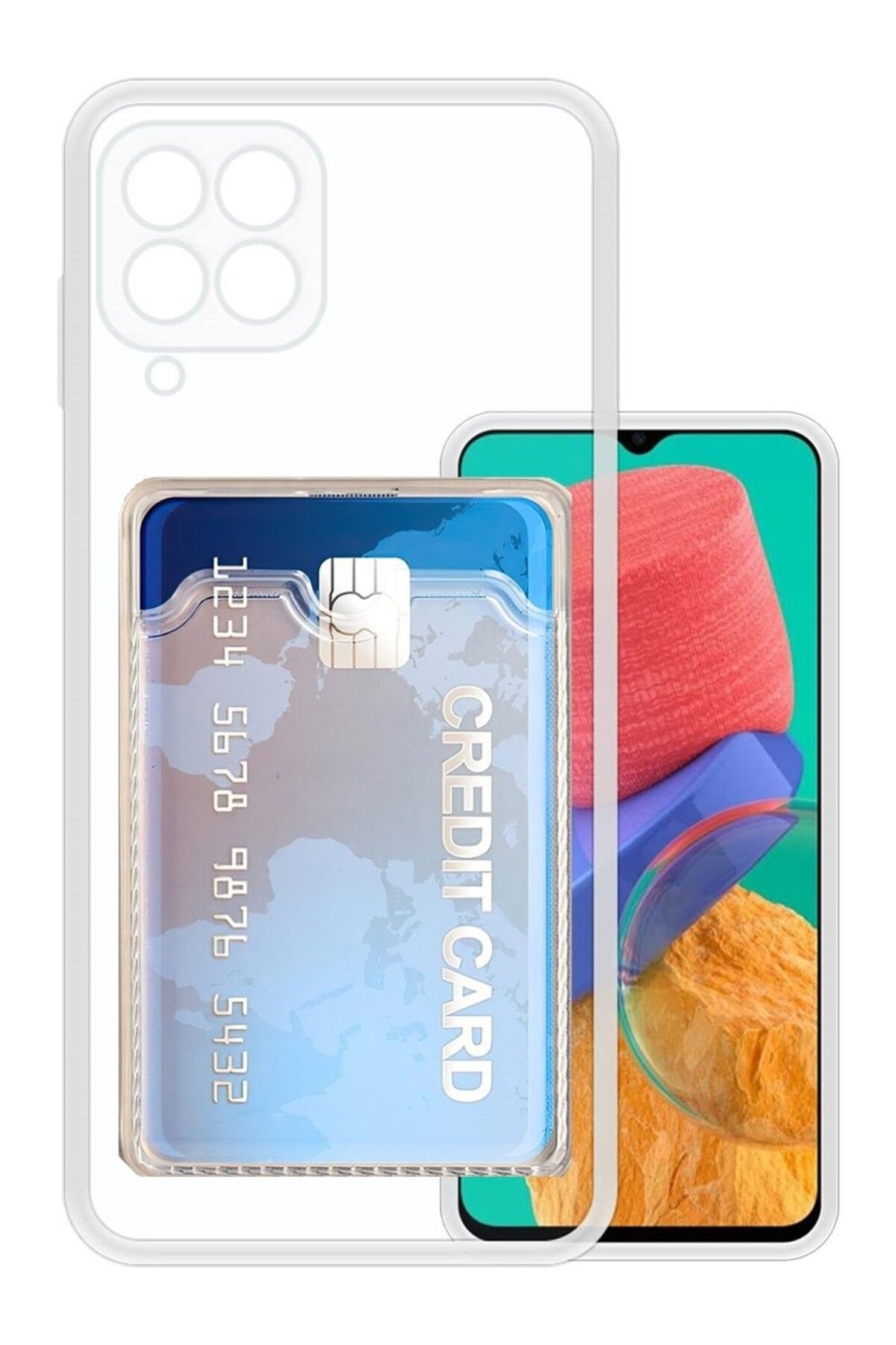 Di Aksesuar Samsung Galaxy M33 Kartlıklı Şeffaf