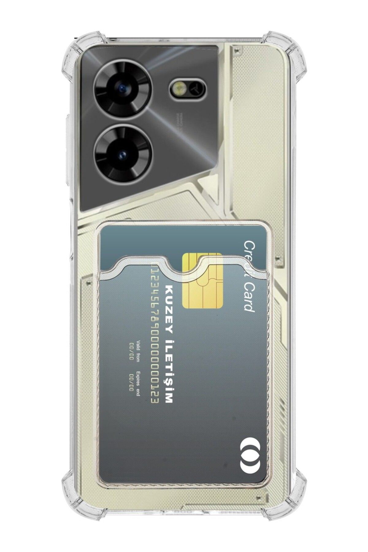Di Aksesuar Tecno Pova 5 Kartlıklı Şeffaf