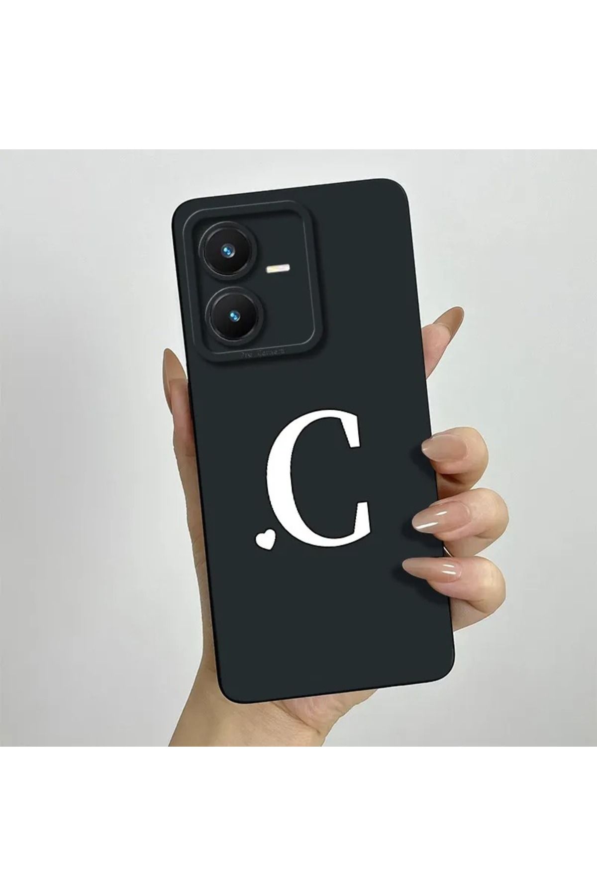 Rotaks Vivo Y22S - Y35 Uyumlu Harfli Taç Baskılı Kişiye Özel Silikon Telefon Kılıfı - C