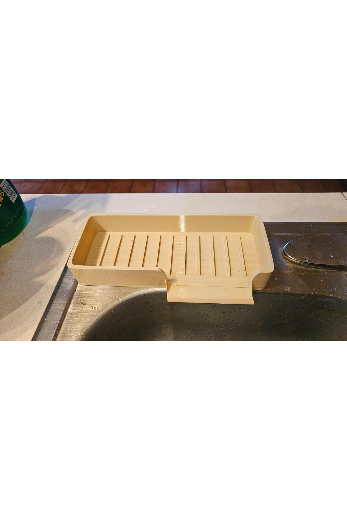 3DesignStore Su Tahliyeli Lavabo Yanı Sünger ve Bulaşık Bezi Sabunluğu