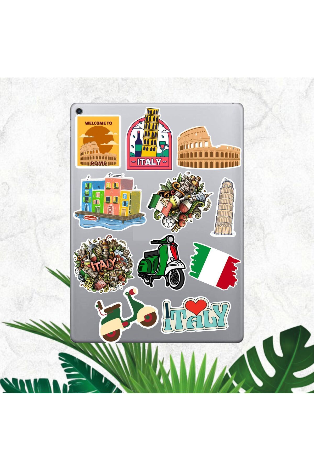 hediyenebak İtalya Sticker Seti | Laptop Ajanda PC Tablet Telefon Defter Etiket Bullet Journal