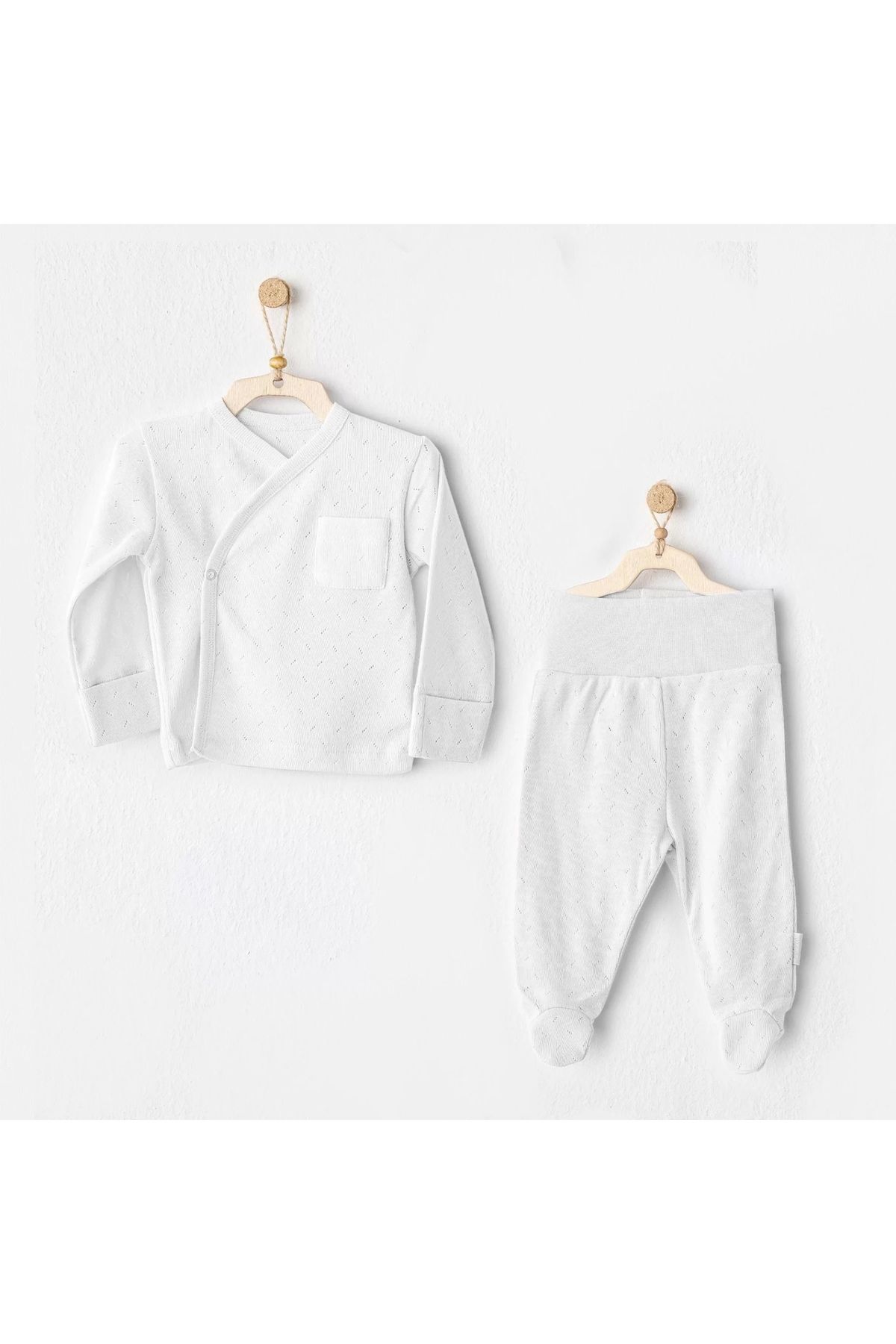 Dilara Boutique Andywawa Ac25557 Side Snap Set 2'li Zıbın Takım White