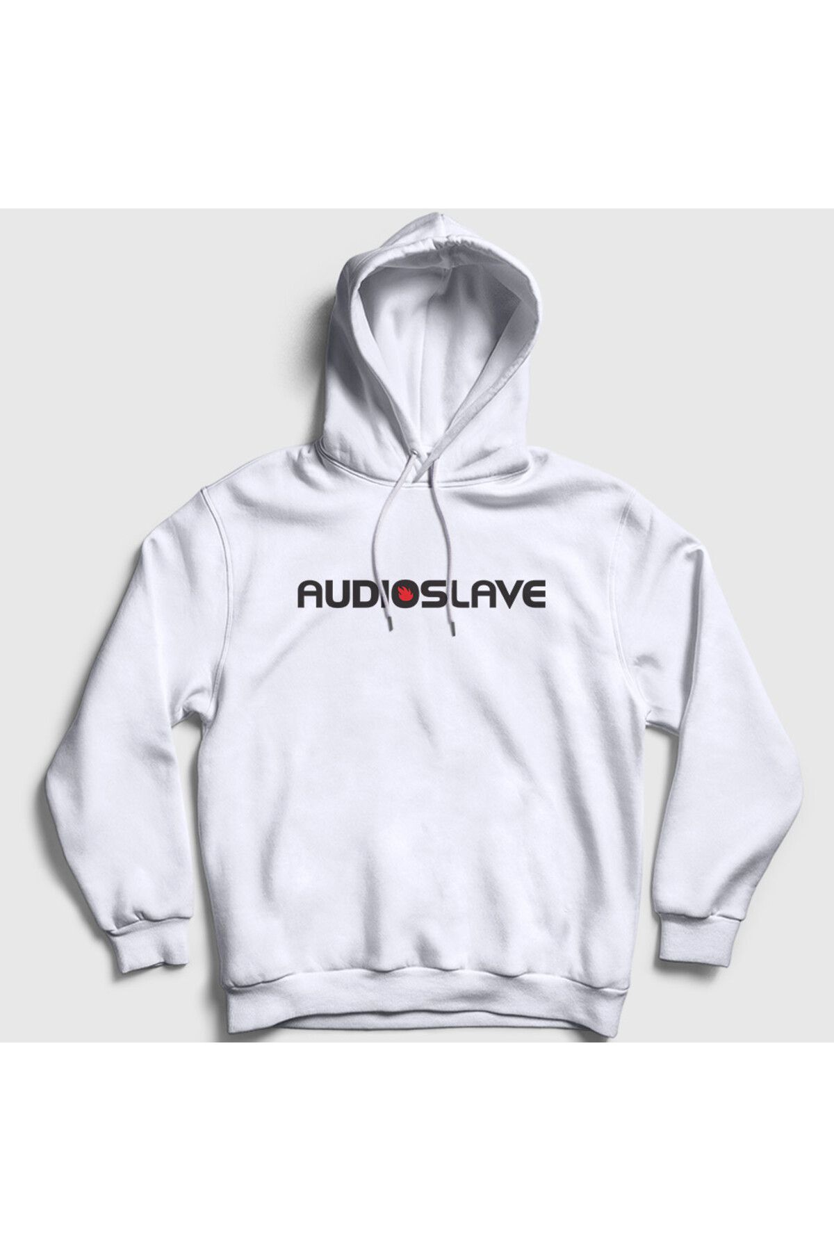 Presmono Unisex Beyaz Logo Rock Audioslave Kapüşonlu Sweatshirt 544410tt