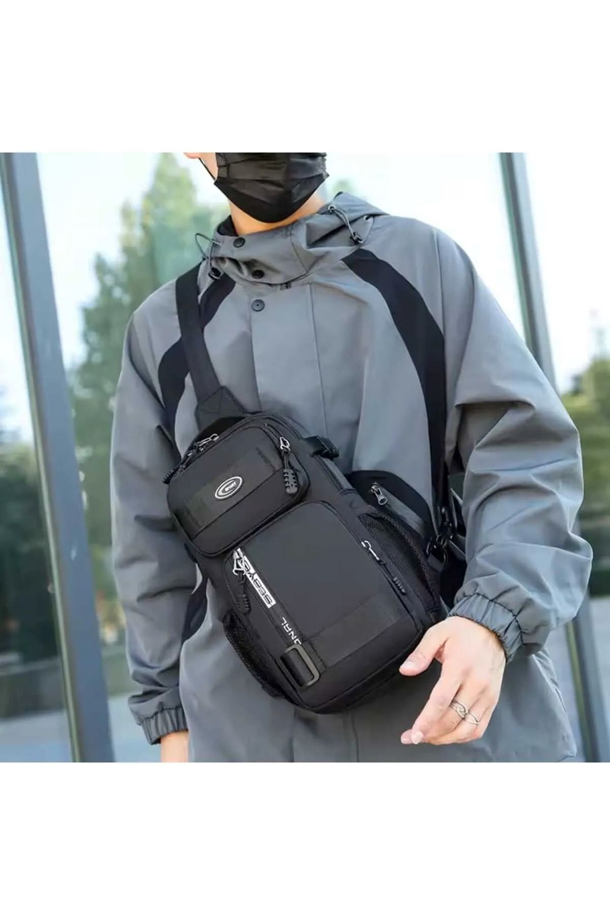 Newish Polo Çapraz Tek Kol Göğüs Omuz Crossbody Çanta Oxford Kumaş Erkek Sırt Çantası