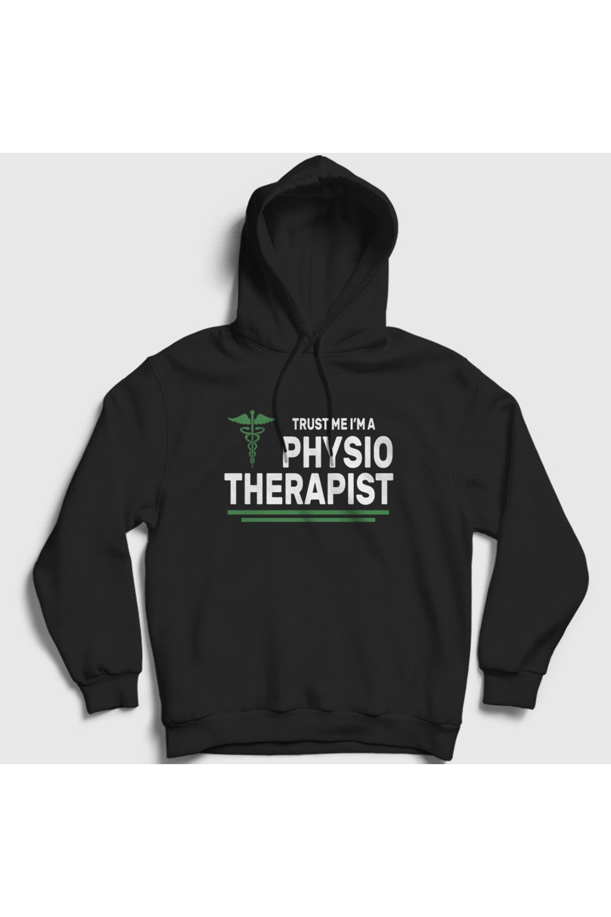 Presmono Unisex Siyah Trust Hediye Physiotherapist Fizyoterapist Kapüşonlu Sweatshirt 545599tt