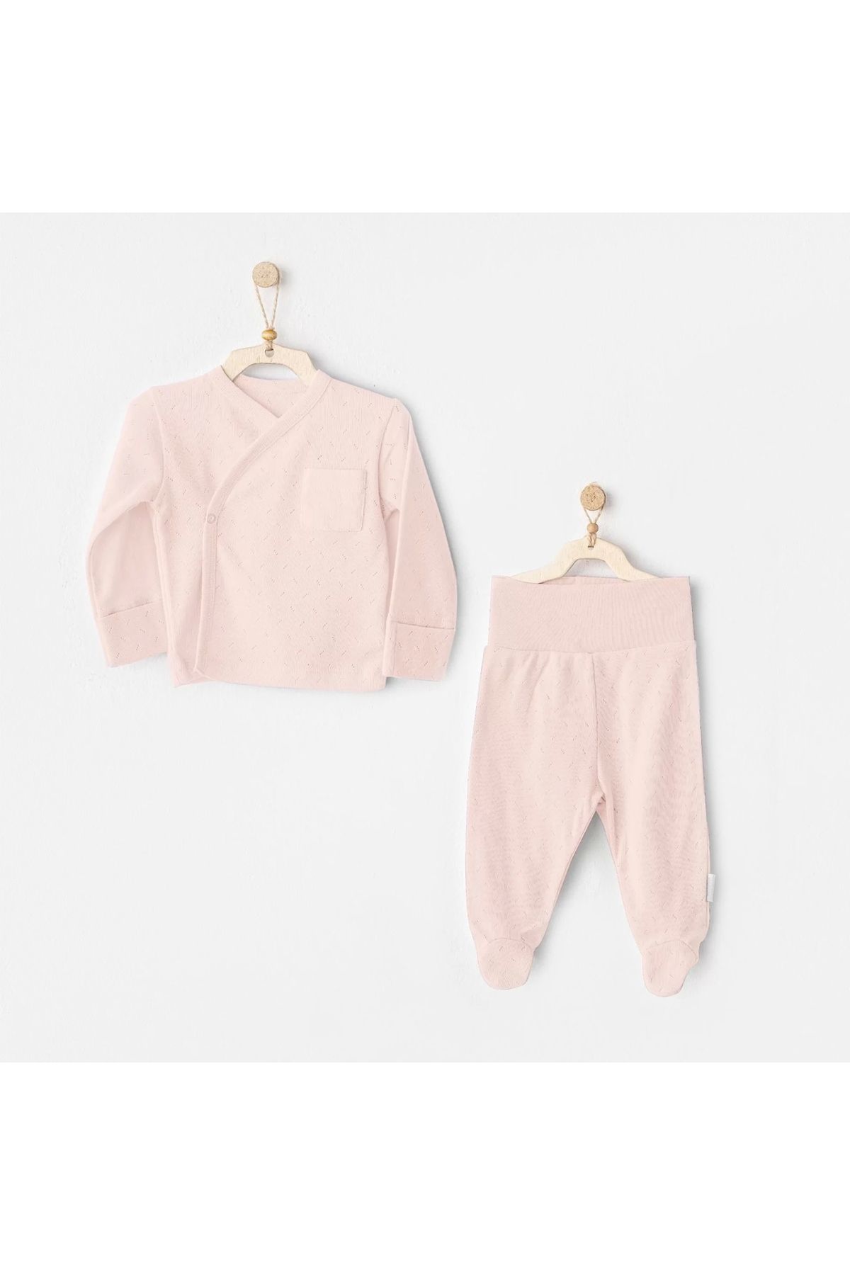 Dilara Boutique Andywawa Ac25557 Side Snap Set 2'li Zıbın Takım Pink