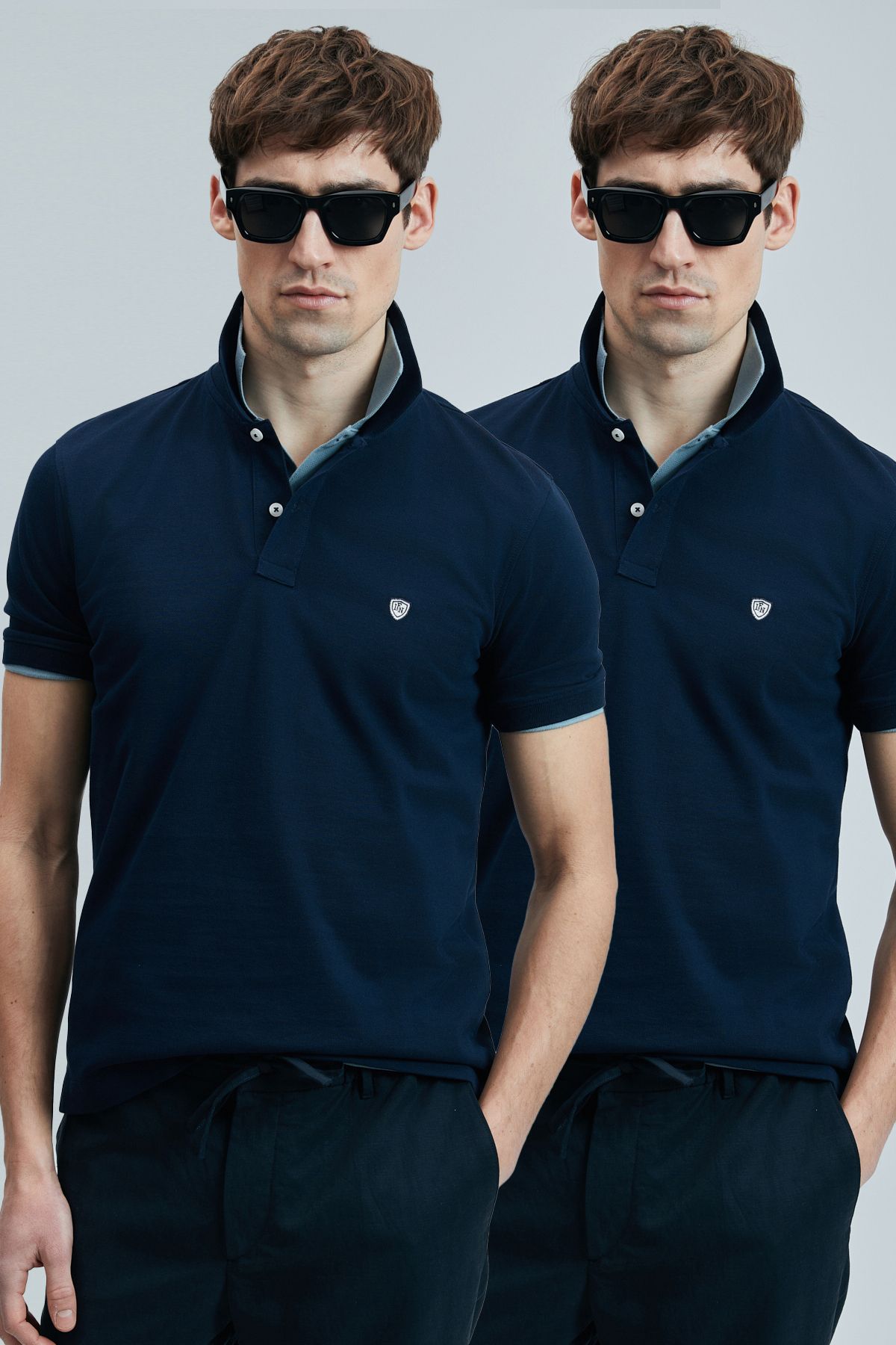 Lufian Logolu Pamuklu Comfort Fit Düğmeli Polo Yaka 2'li T Shirt Erkek T SHİRT 111040206S2