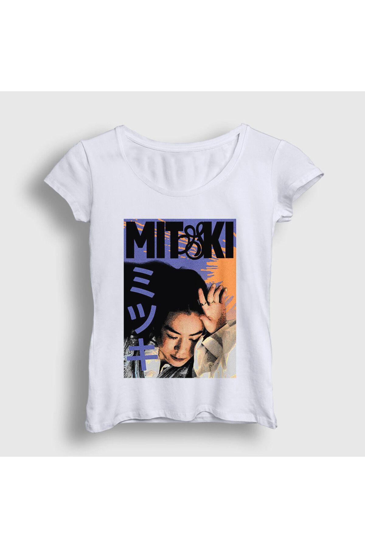 Presmono Kadın Beyaz Poster Müzik Mitski T-Shirt 544719tt