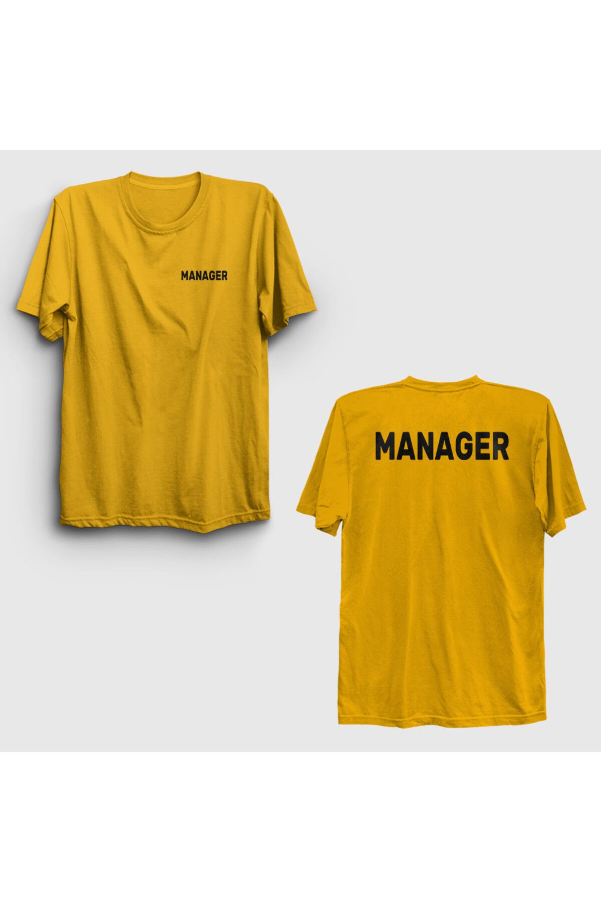 Presmono Unisex Sarı Yönetici Müdür Manager Sırt Baskılı T-Shirt 545981tt