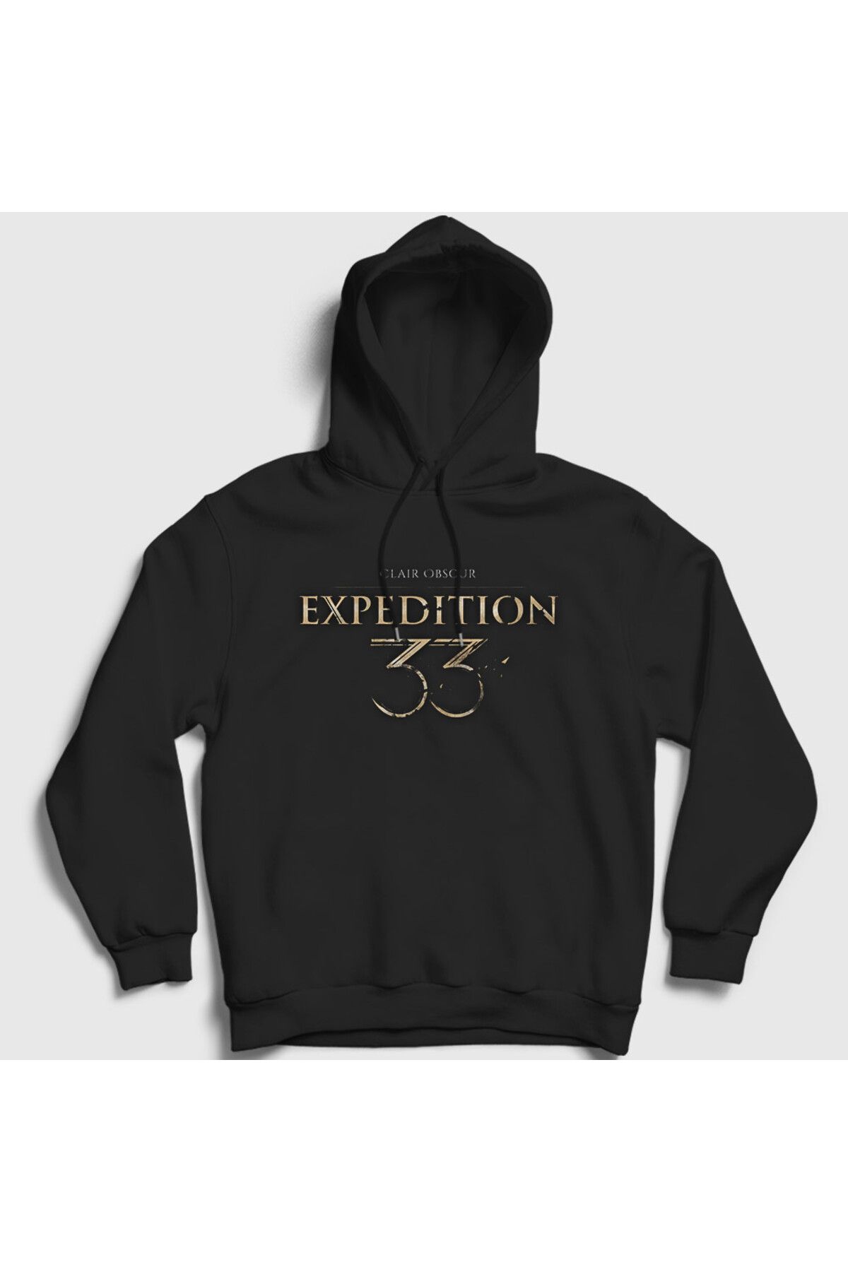 Presmono Unisex Siyah Logo Clair Obscur Expedition 33 Kapüşonlu Sweatshirt 543843tt