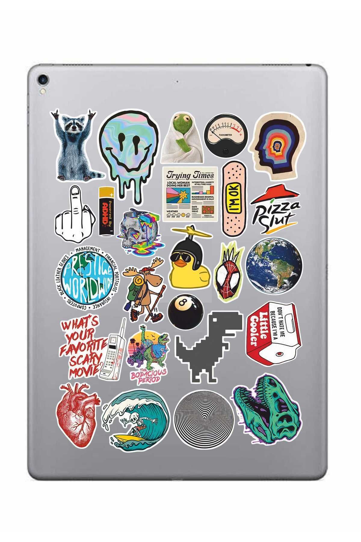 hediyenebak Karışık Random Sticker Seti | Laptop Ajanda PC Tablet Telefon Defter Etiket Bullet Journal