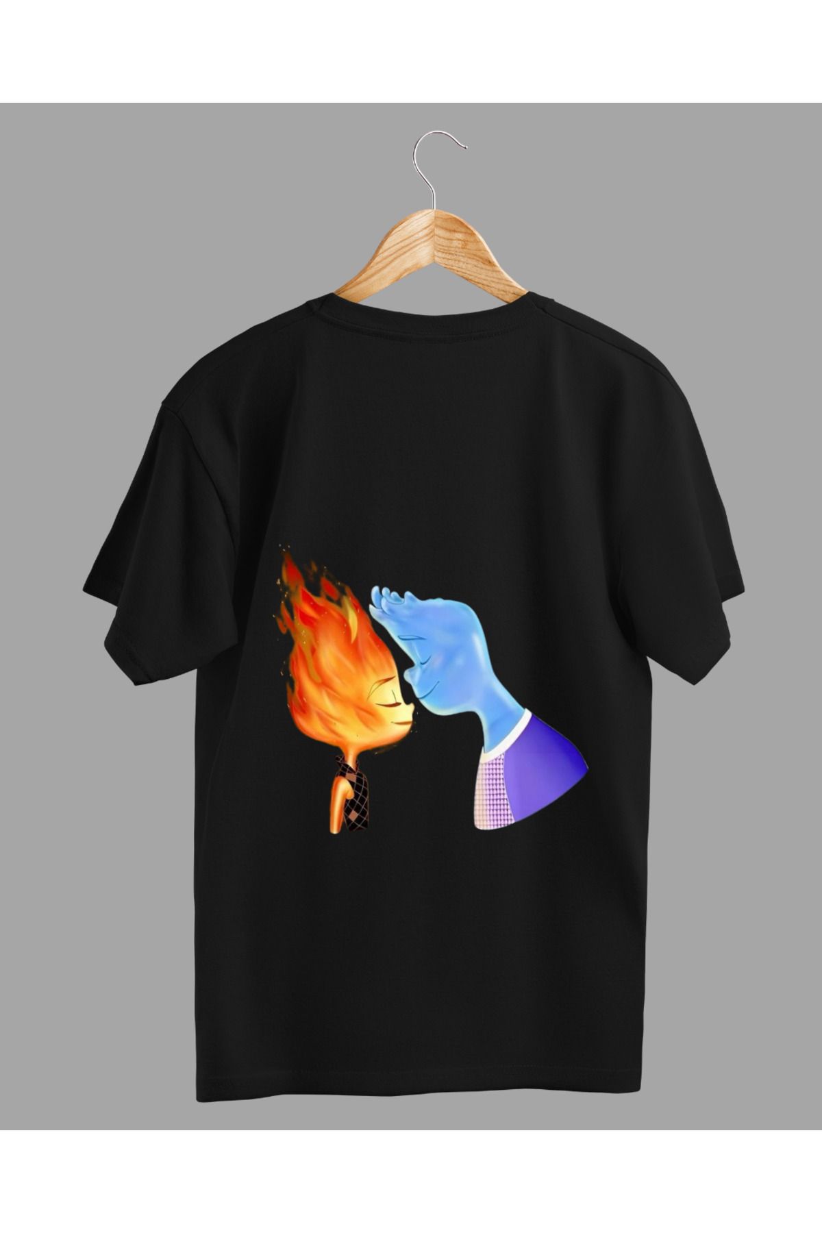 Ebiidesign Su ve Ateş Tasarımlı Baskılı T-Shirt