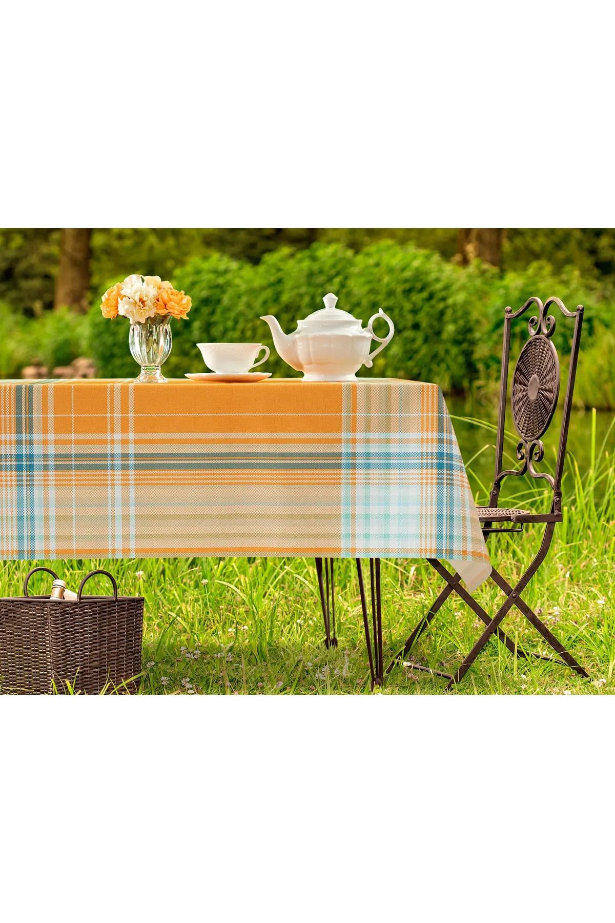 Madame Coco M.C Farrant Pvc Masa Örtüsü - Sarı-140x200cm