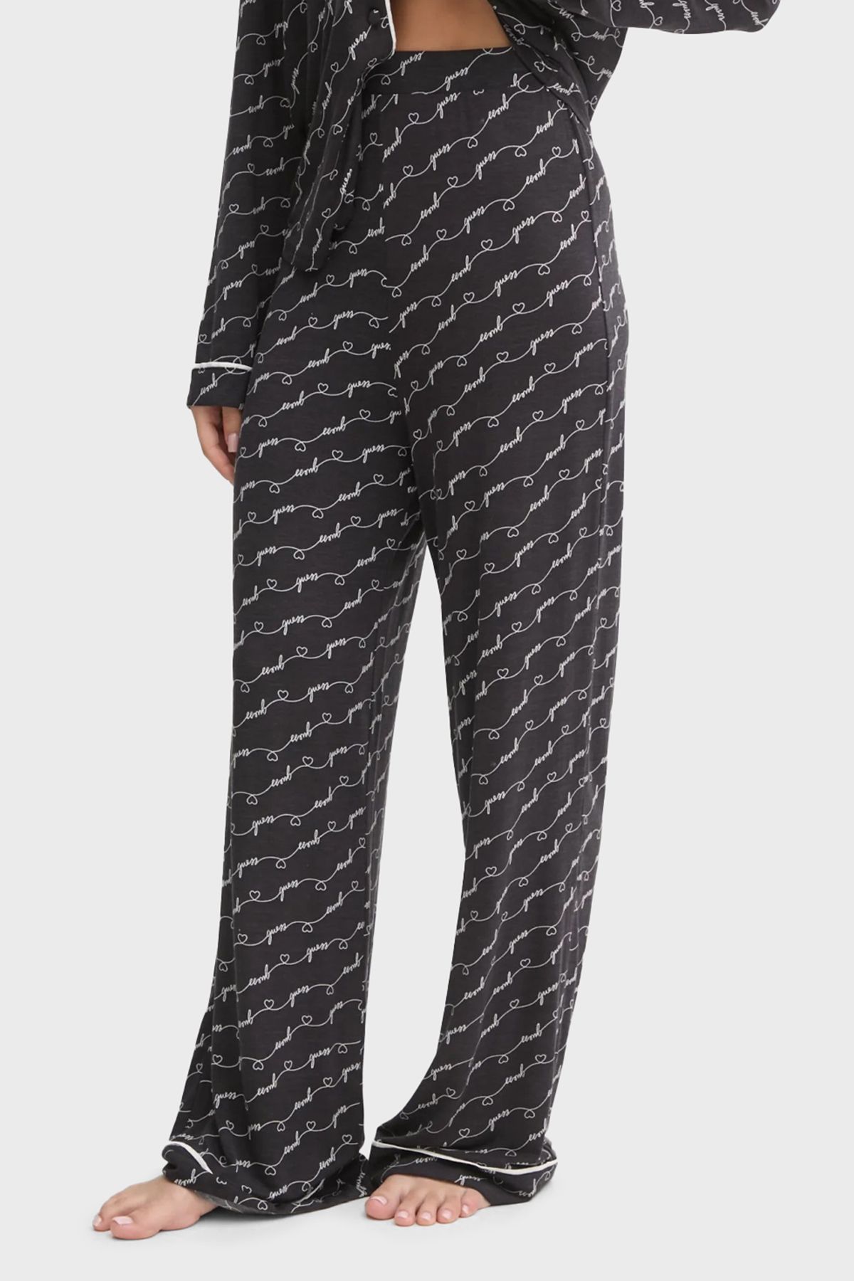 Guess-Sasha Patterned Regular Fit High Waist Loose Leg Modal Pajama Set O5Rx08Kcin2 Pajama Set 4