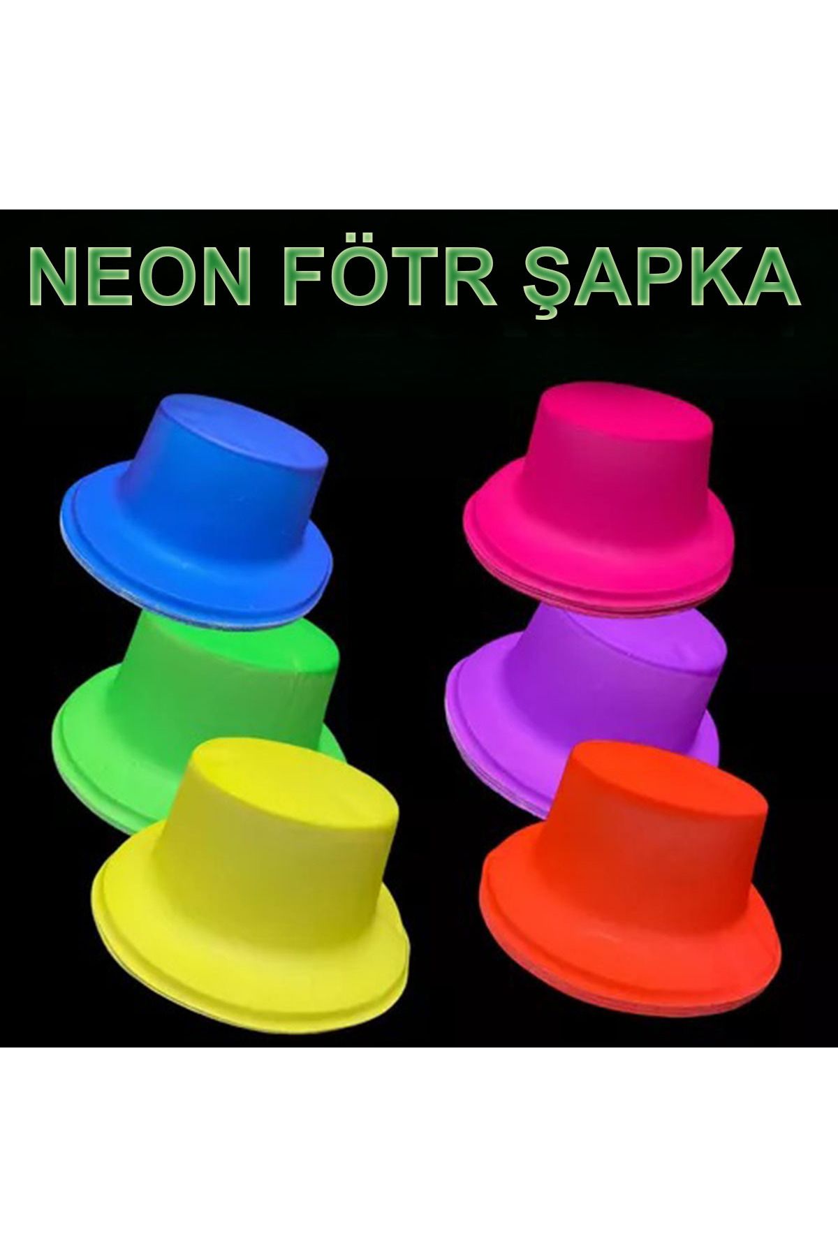 Avantaj Kapıda Neon Partisi Pembe Renk Plastik Fötr Şapka