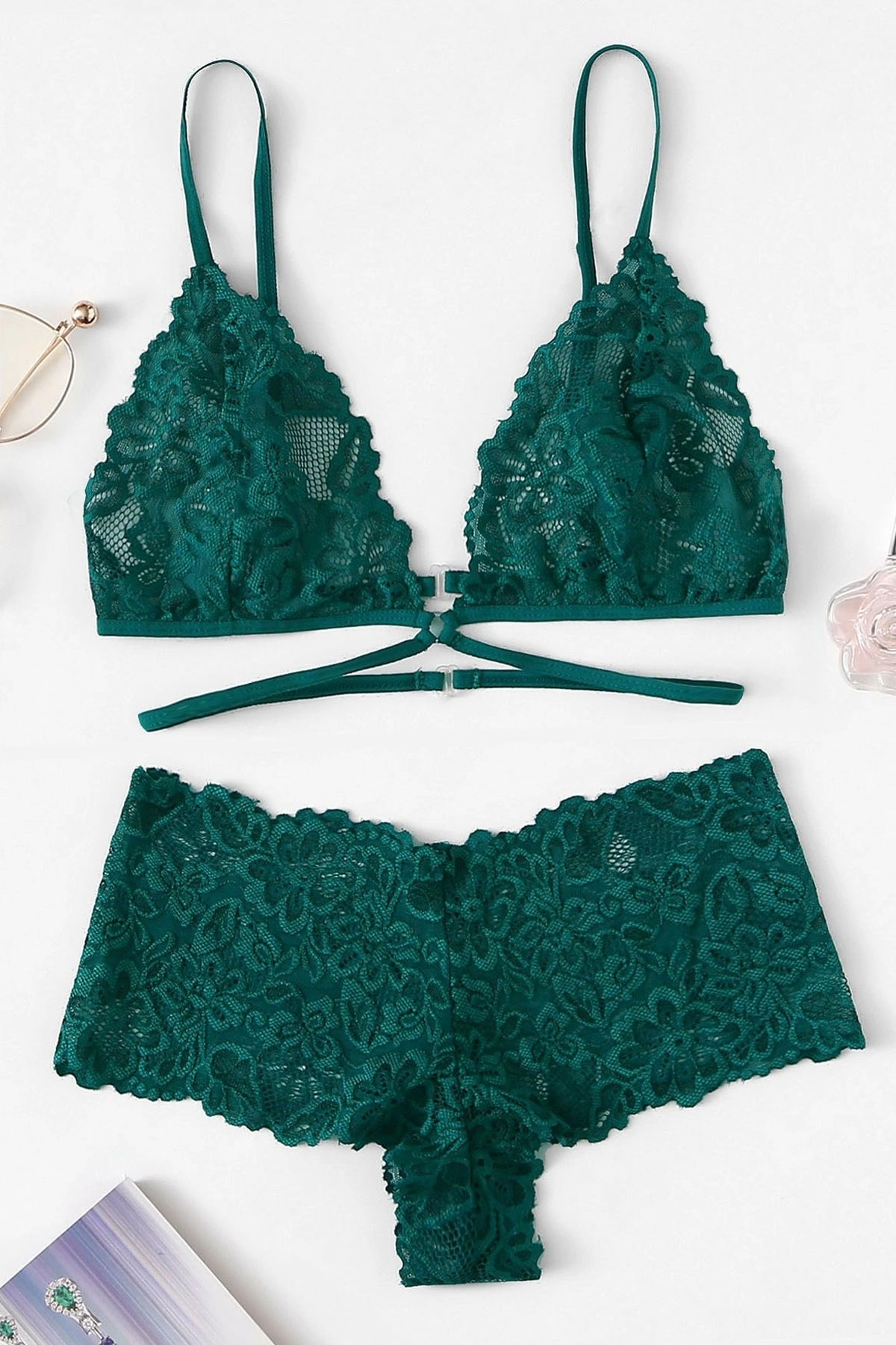 Dilara Boutique Kadın Yeşil Özel Şık Sütyen Külot Takımı