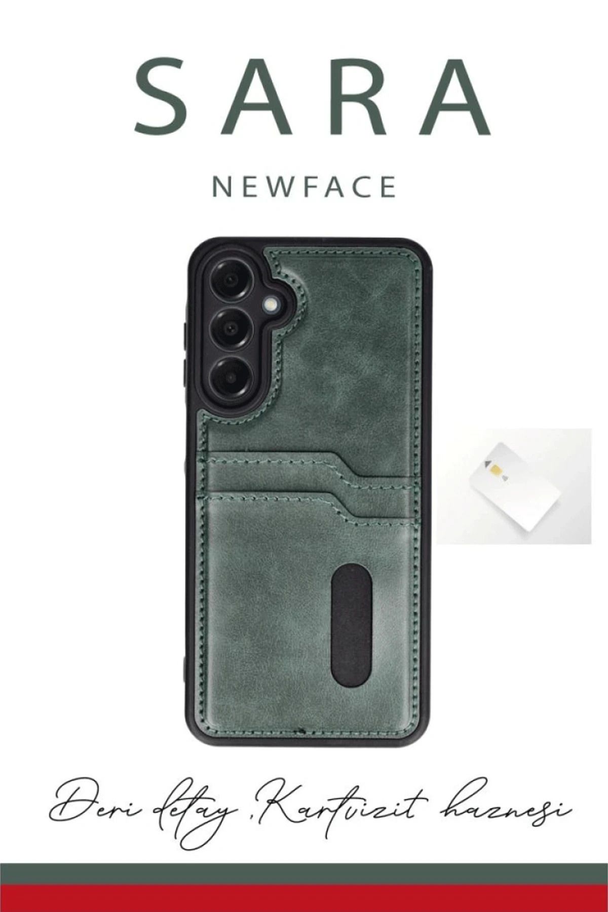 NewFace Samsung Galaxy A26 Kılıf Sara Kartvizitli Deri Kılıf - Siyah GLSTD