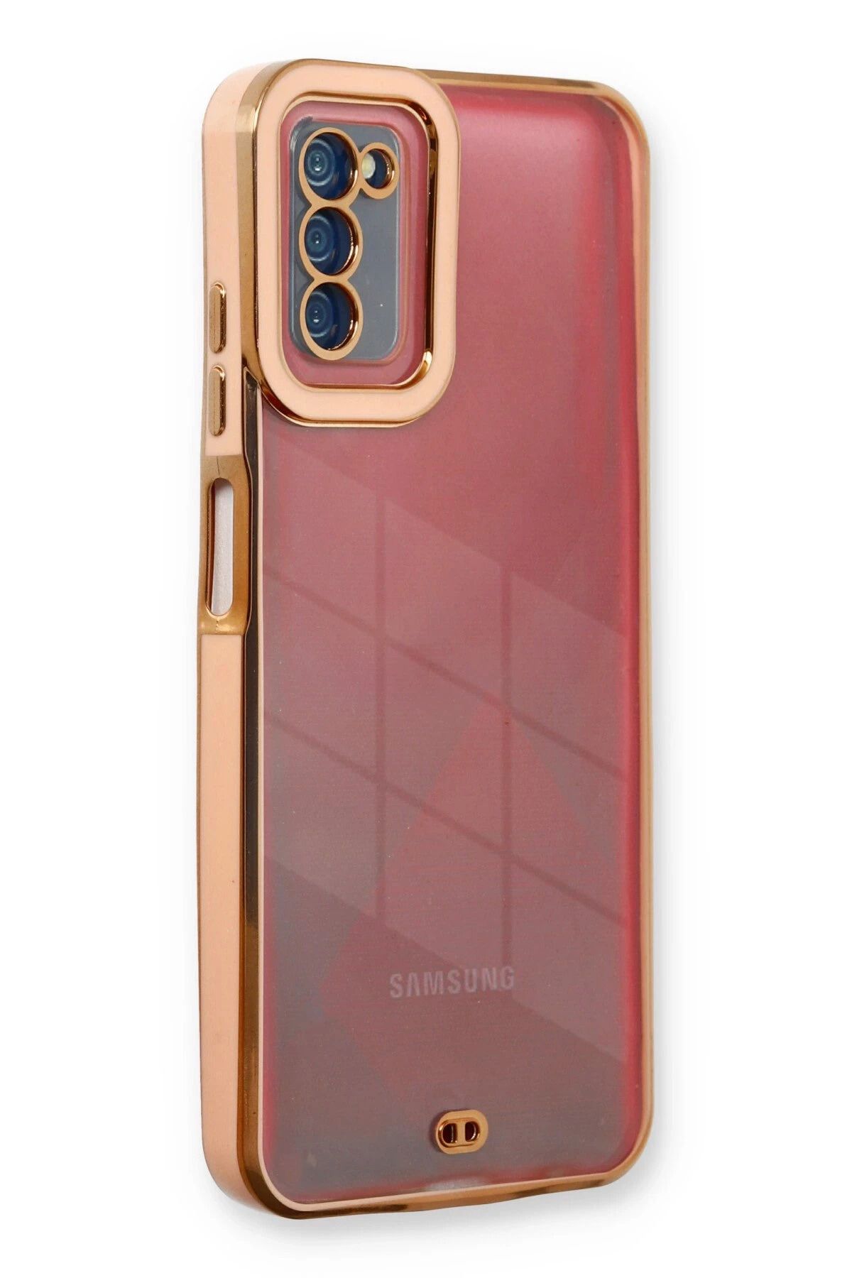 NewFace Samsung Galaxy A03S Kılıf Liva Lens Silikon - Rose MRAYD