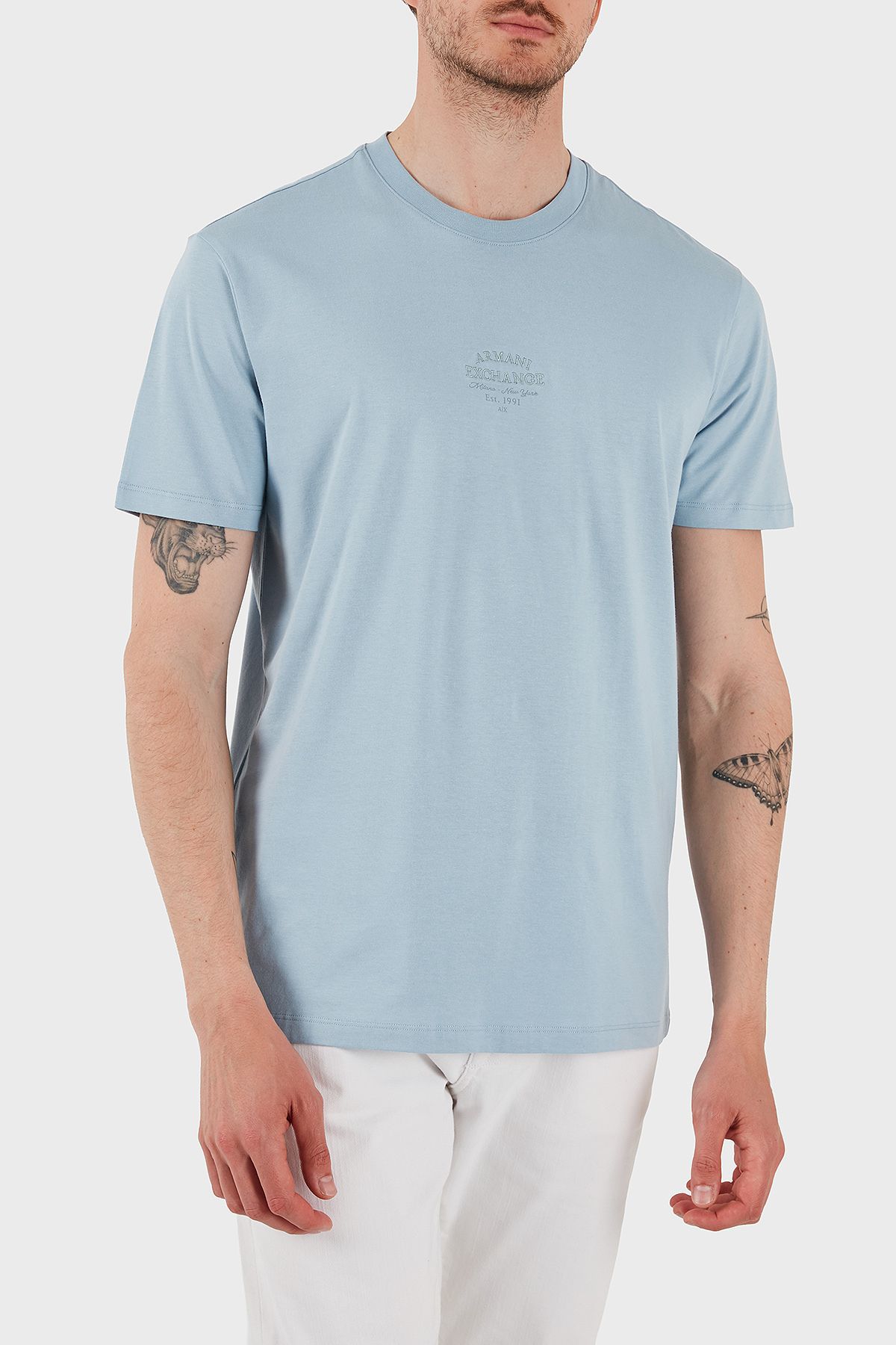 Armani Exchange Armani Exchage % 100 Pamuk Regular Fit Bisiklet Yaka Logolu T Shirt Erkek T SHİRT XM000761 AF12308 U