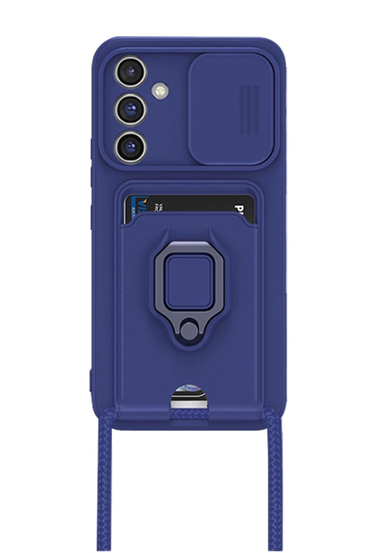 cepmoda SAMSUNG GALAXY A36 – Askı İpli Telefon Kılıfı – Kartlık, Stand, Kamera Koruma – LACİVERT