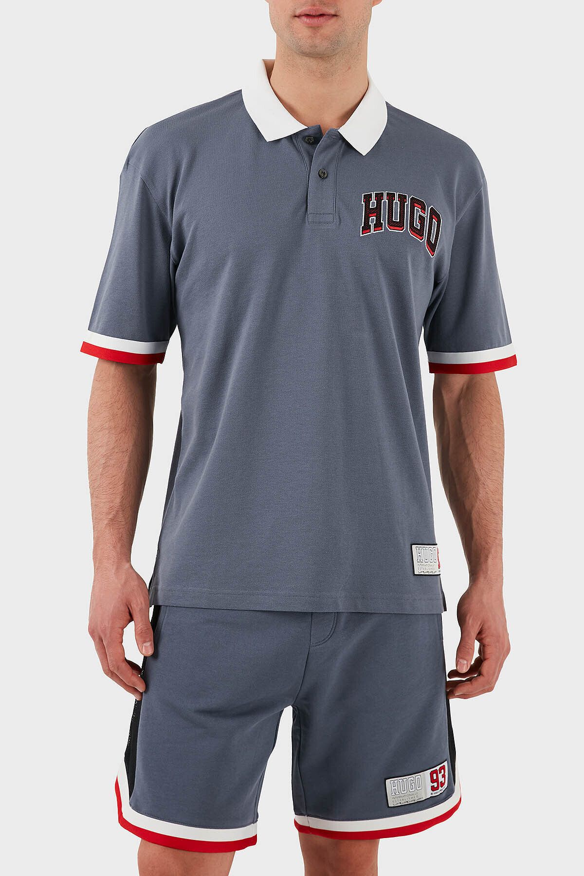 HUGO Logo Baskılı Pamuklu Regular Fit Düğmeli Polo Yaka T Shirt Erkek POLO YAKA T SHİRT 50510183 462