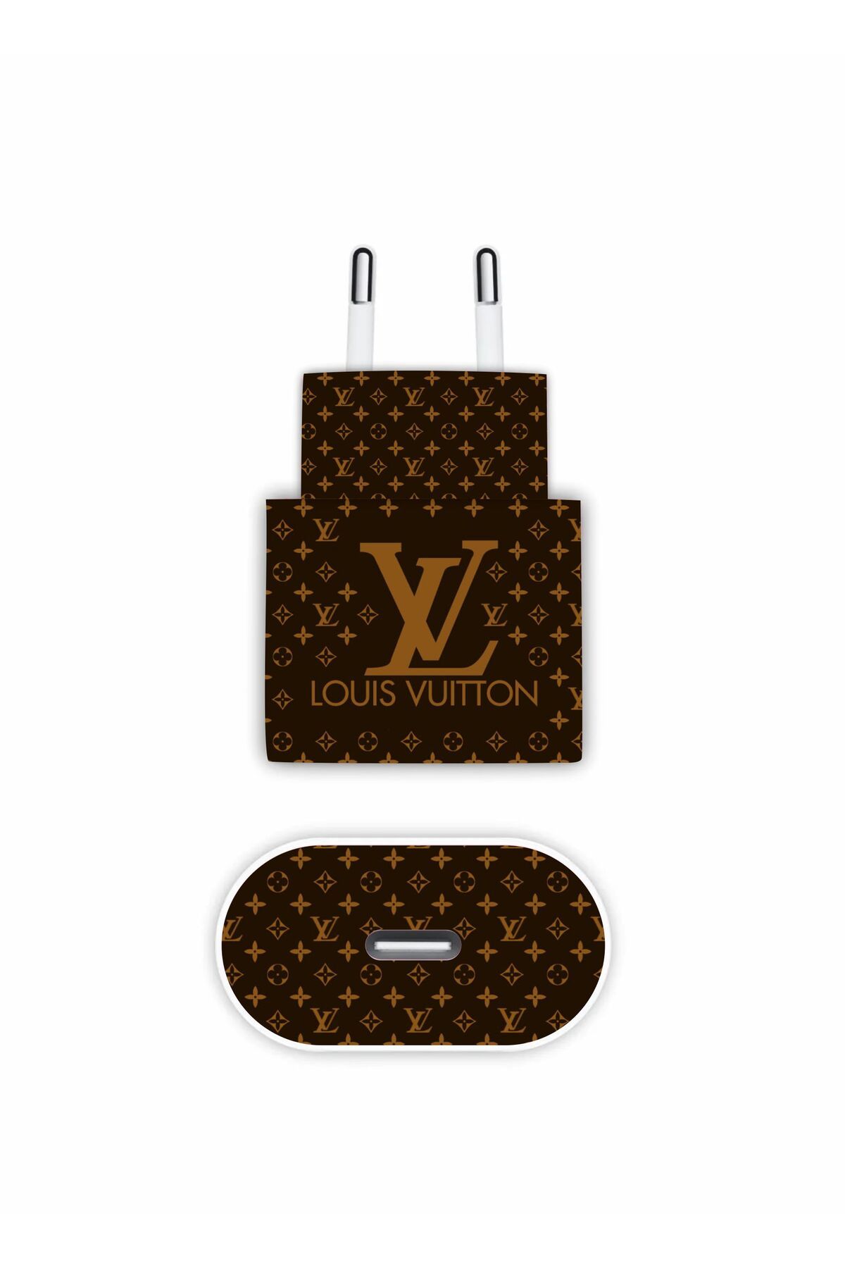 hediyenebak Iphone 20w Uyumlu Louis Vuitton Baskılı Şarj Aleti Kaplaması | Full Kaplama Şarj Stickerı