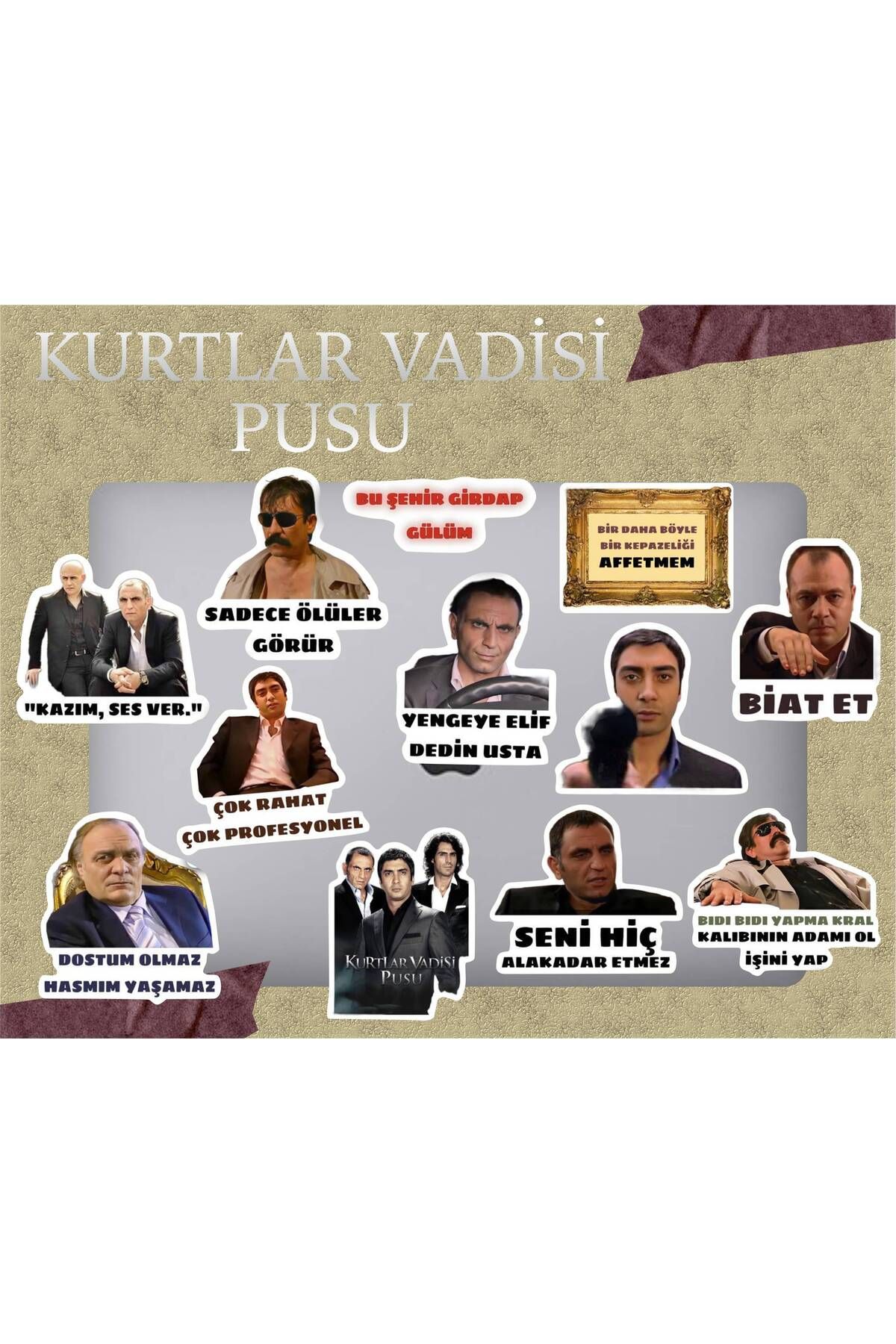 hediyenebak Kurtlar Vadisi Seri 2 Sticker Seti | Laptop Ajanda PC Tablet Telefon Defter Etiket Bullet Journal