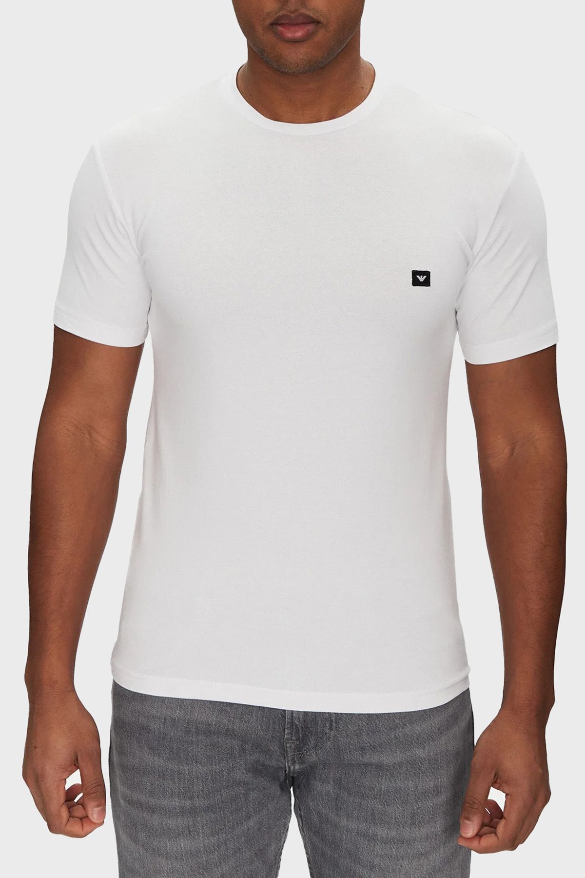 Emporio Armani Streç Pamuklu Fitted Fit Bisiklet Yaka T Shirt Erkek T SHİRT EM000379 AF10785 U0002