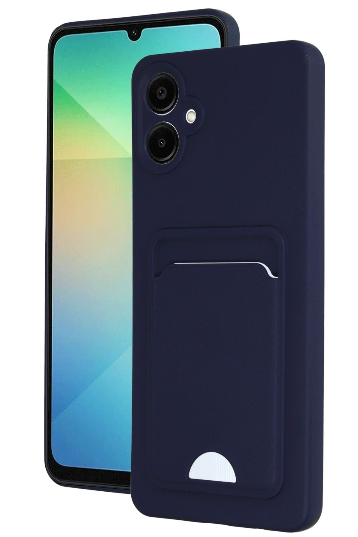 NewFace Samsung Galaxy A06 Kılıf Kelvin Kartvizitli Silikon - Lacivert MRAYD
