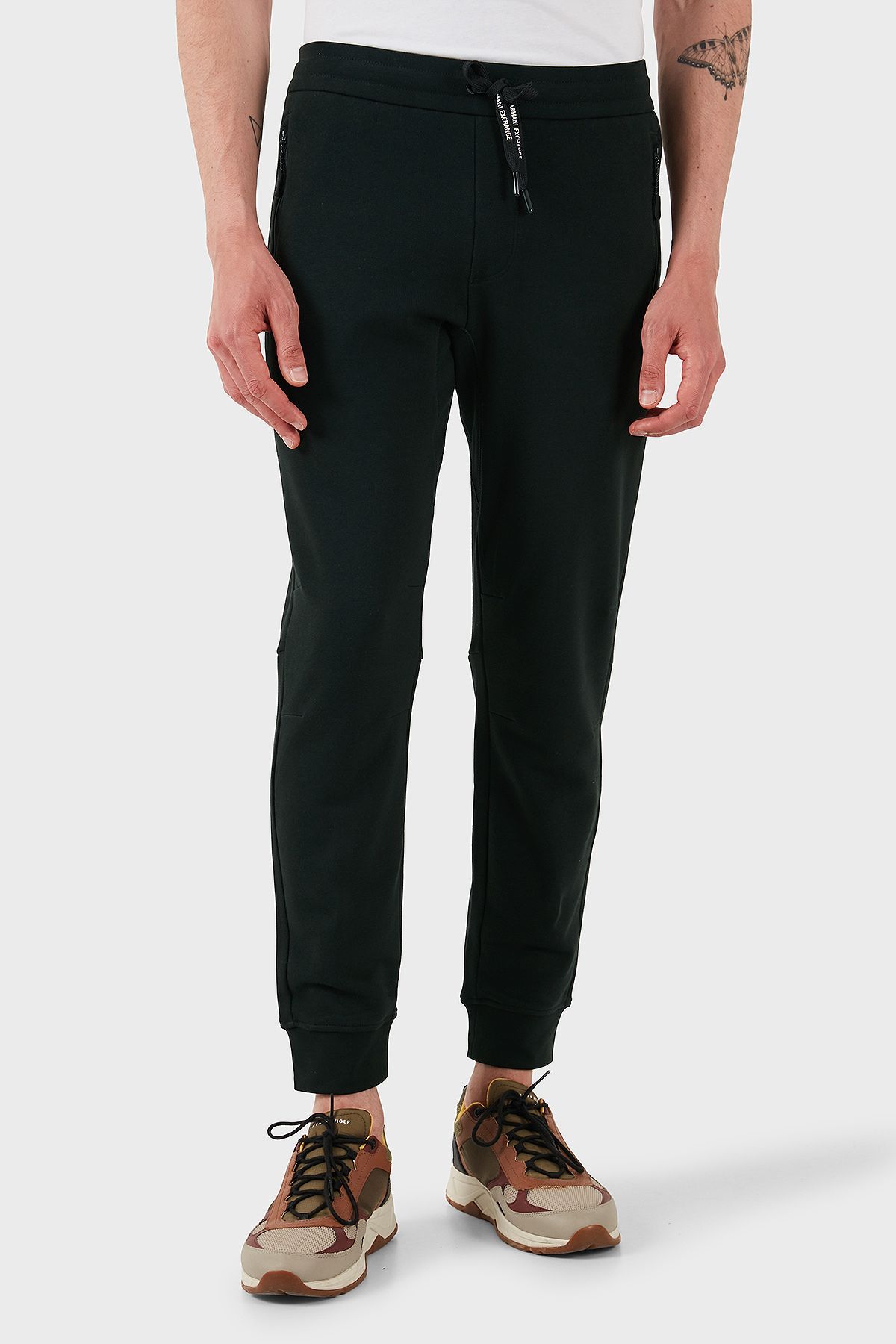 Armani Exchange Pamuklu Regular Fit Ribanalı Paça Jogger Spor Pantolon Erkek PANTOLON 8NZP73 ZJKRZ U