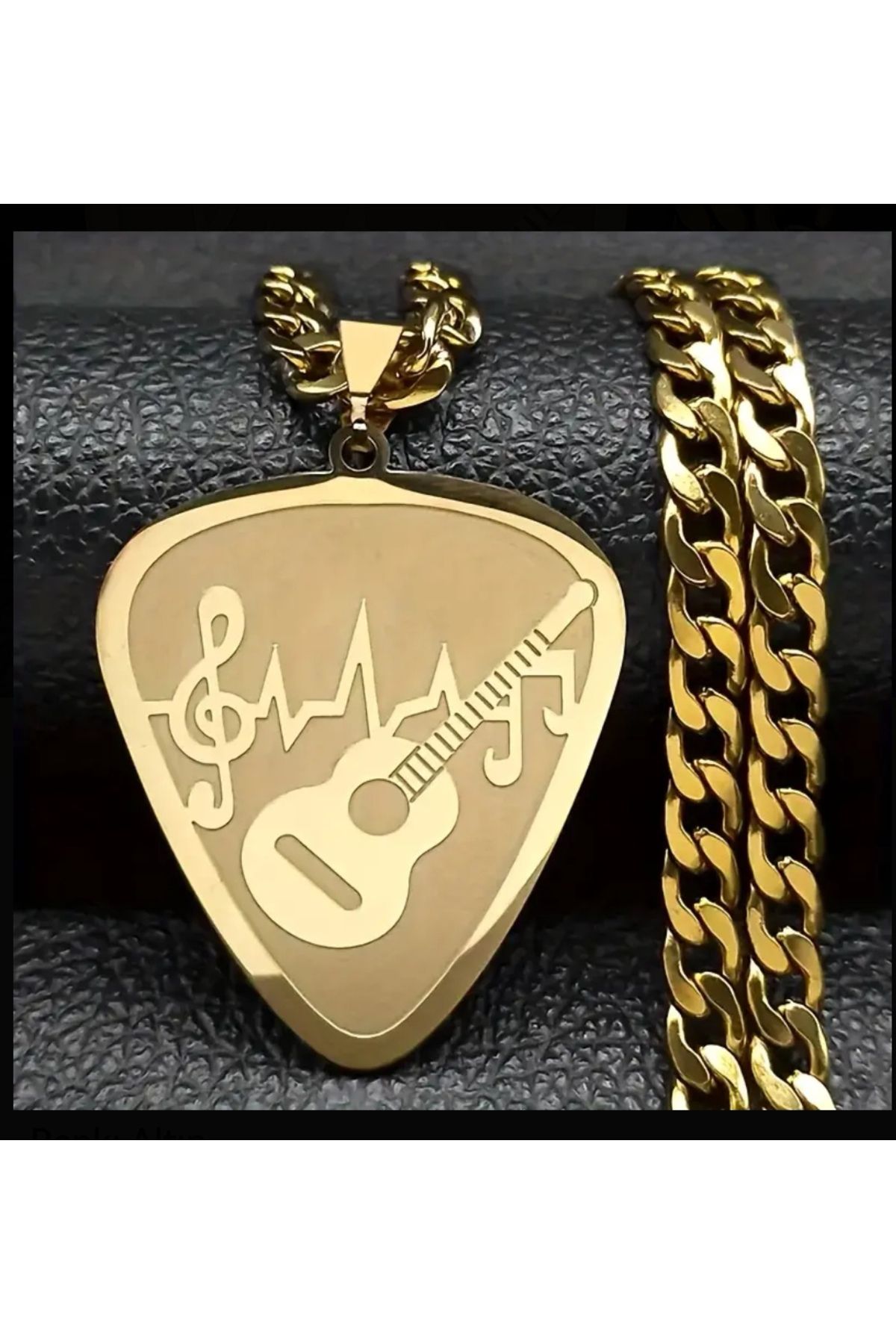 ORGANICYOU YIWU Paslanmaz Çelik Hip Hop Gitar Plektrum Kolye, Müzik Notaları ve Kalp Atışı