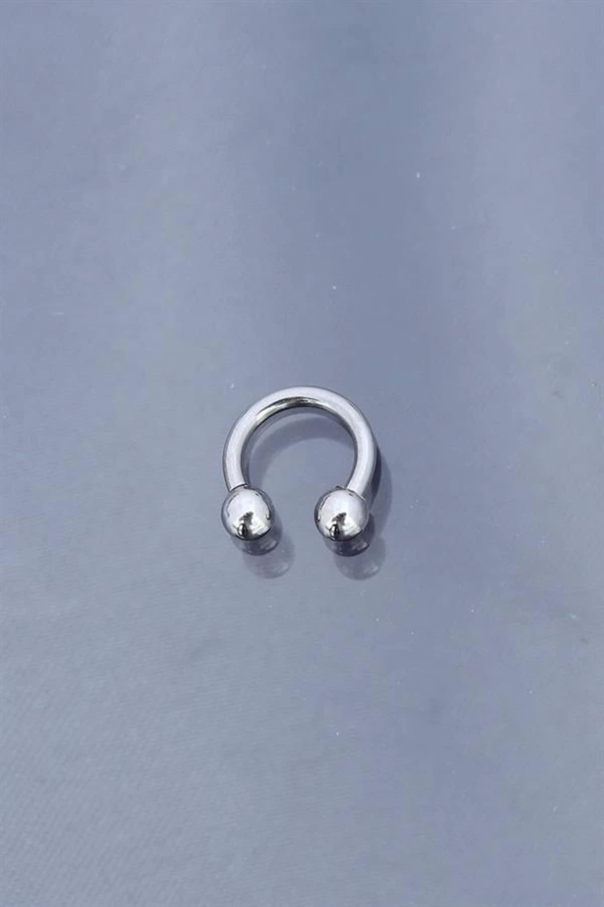 Merev Silver Renk Yarım Halka 316L Cerrahi Çelik Piercing