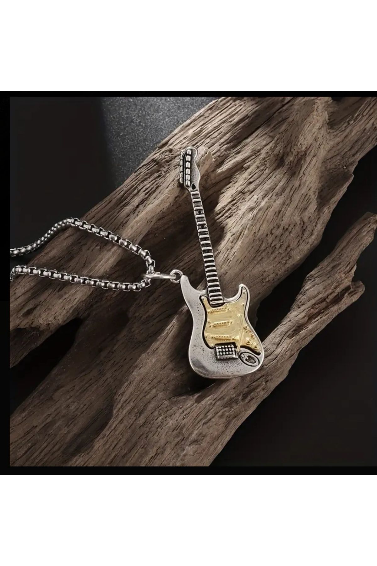 ORGANICYOU ZHEN Rock Müzik Gitar Kolye Erkek ve Kadınlar için Punk Gotik Kolye