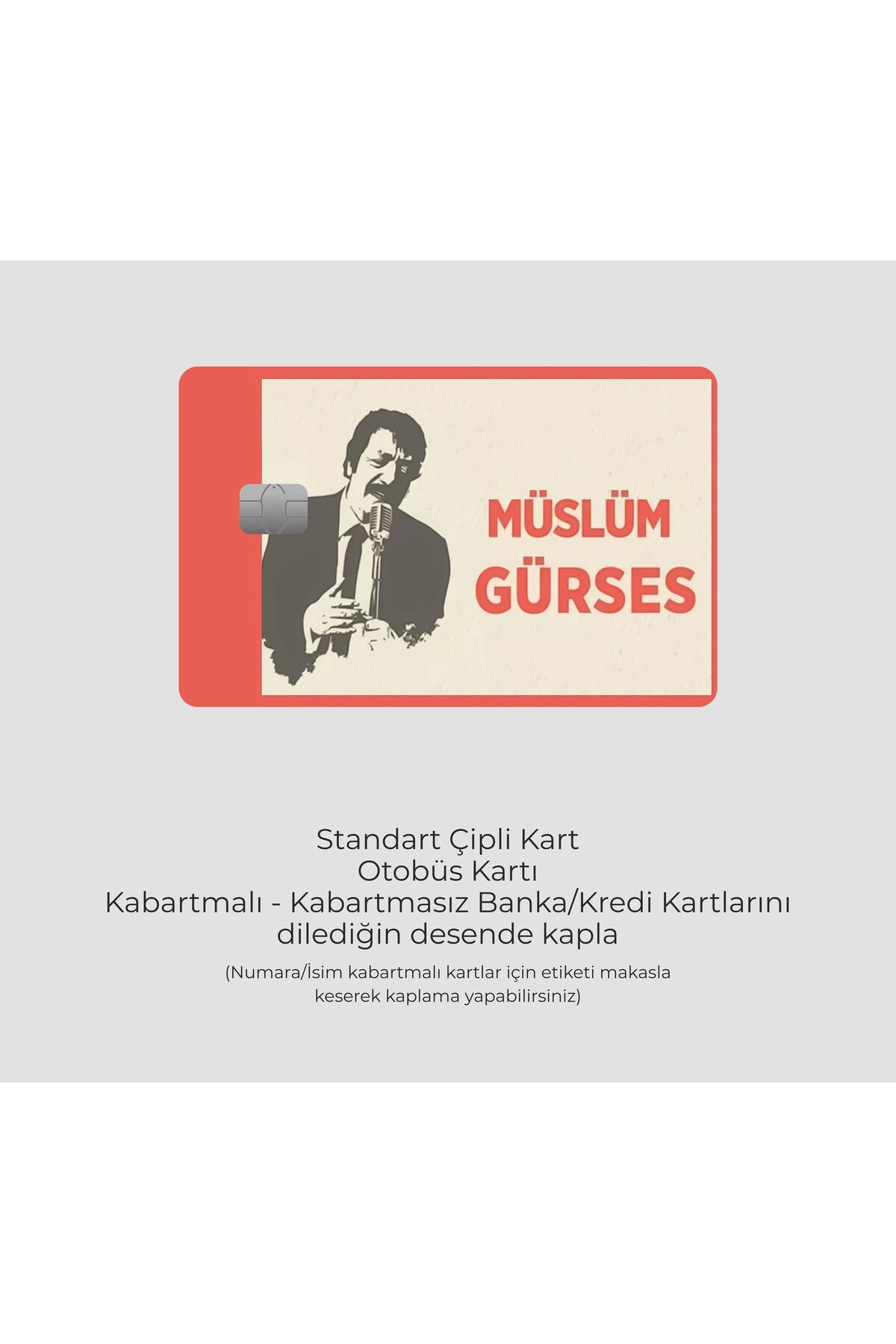 hediyenebak Müslüm Gürses Tasarımlı | Kart Kaplama Stickeri | Kredi/Banka Kartı Için Uyumlu