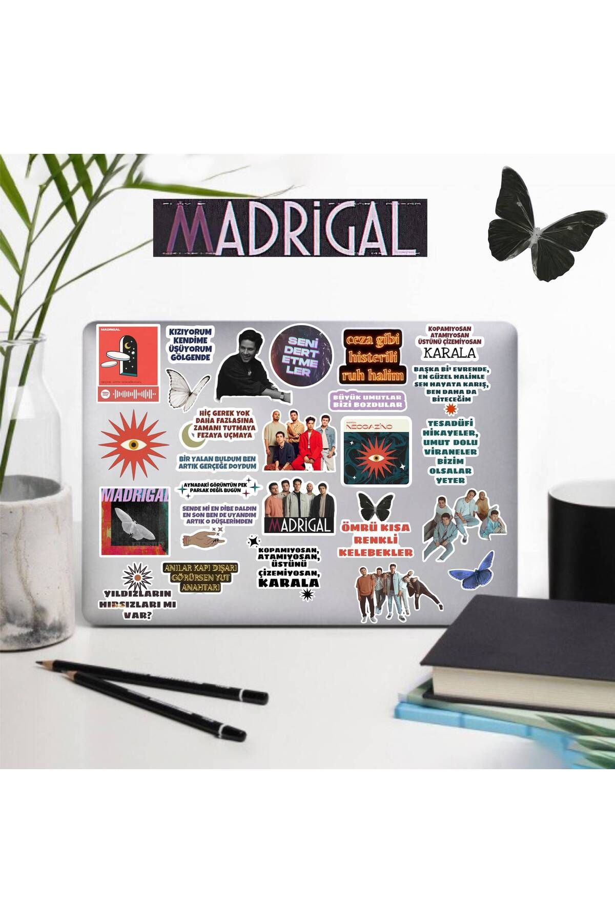 hediyenebak Madrigal Sticker Seti | Laptop Ajanda PC Tablet Telefon Defter Etiket Bullet Journal