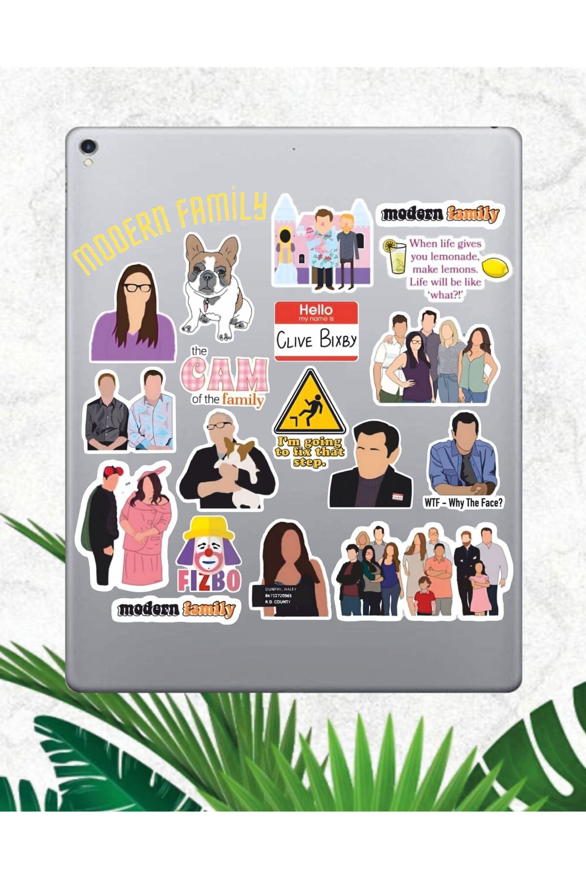 hediyenebak Modern Family Sticker Seti | Laptop Ajanda PC Tablet Telefon Defter Etiket Bullet Journal