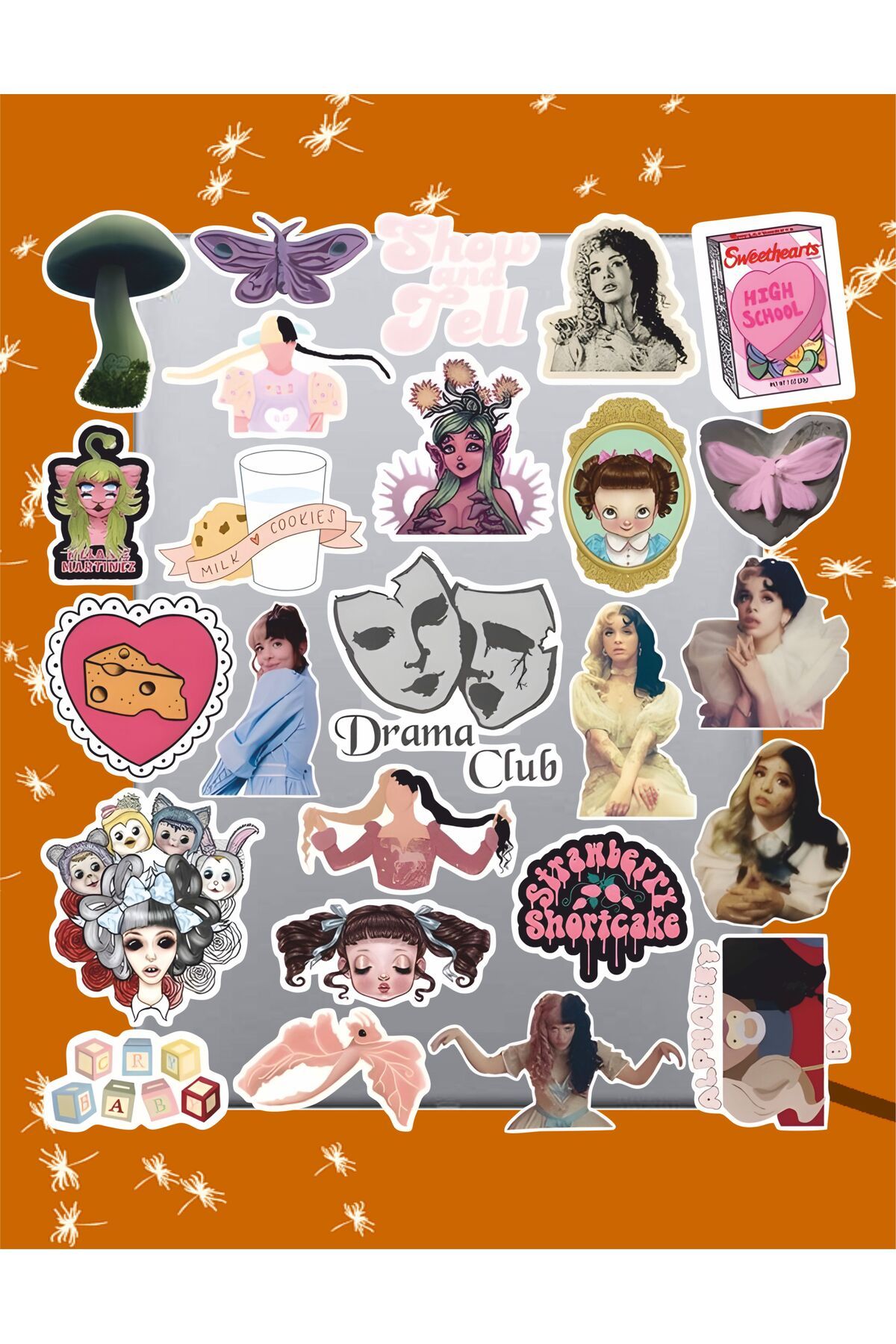 hediyenebak Melanie Martinez Sticker Seti | Laptop Ajanda PC Tablet Telefon Defter Etiket Bullet Journal